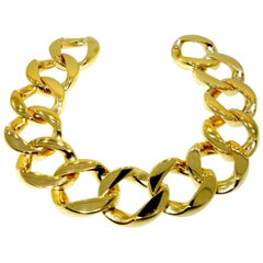 Vintage Heavy Gold Curb Link Bracelet