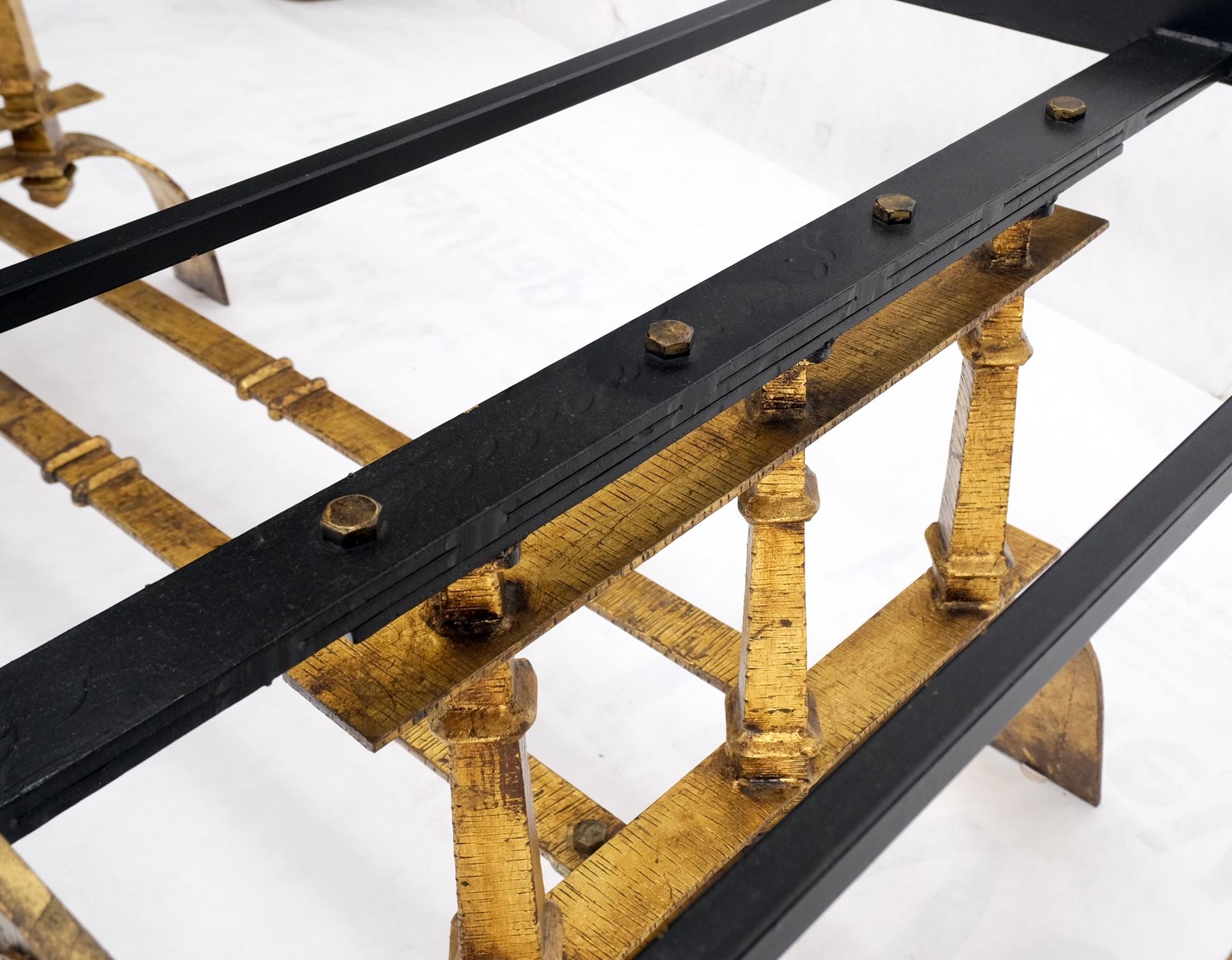 Heavy Gold Gilt Metal Base Large Rectangle Dining Table Hollywood Regency Mint! For Sale 4