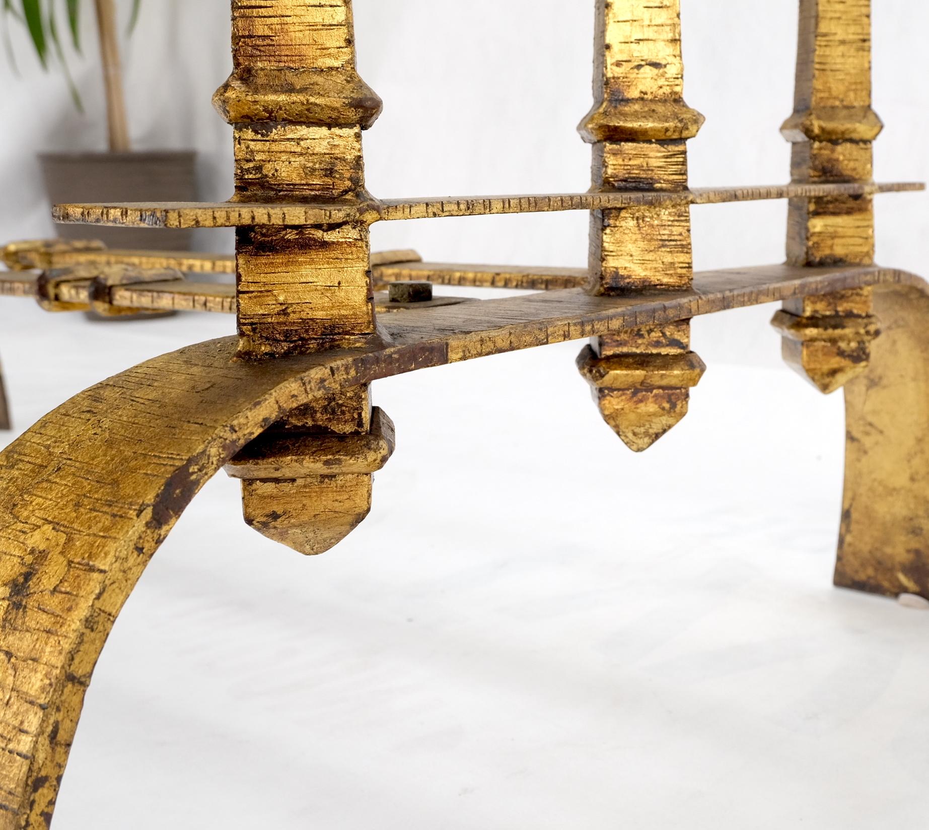 Peint Grande table de salle à manger rectangulaire à base en métal doré lourd Hollywood Regency Mint ! en vente