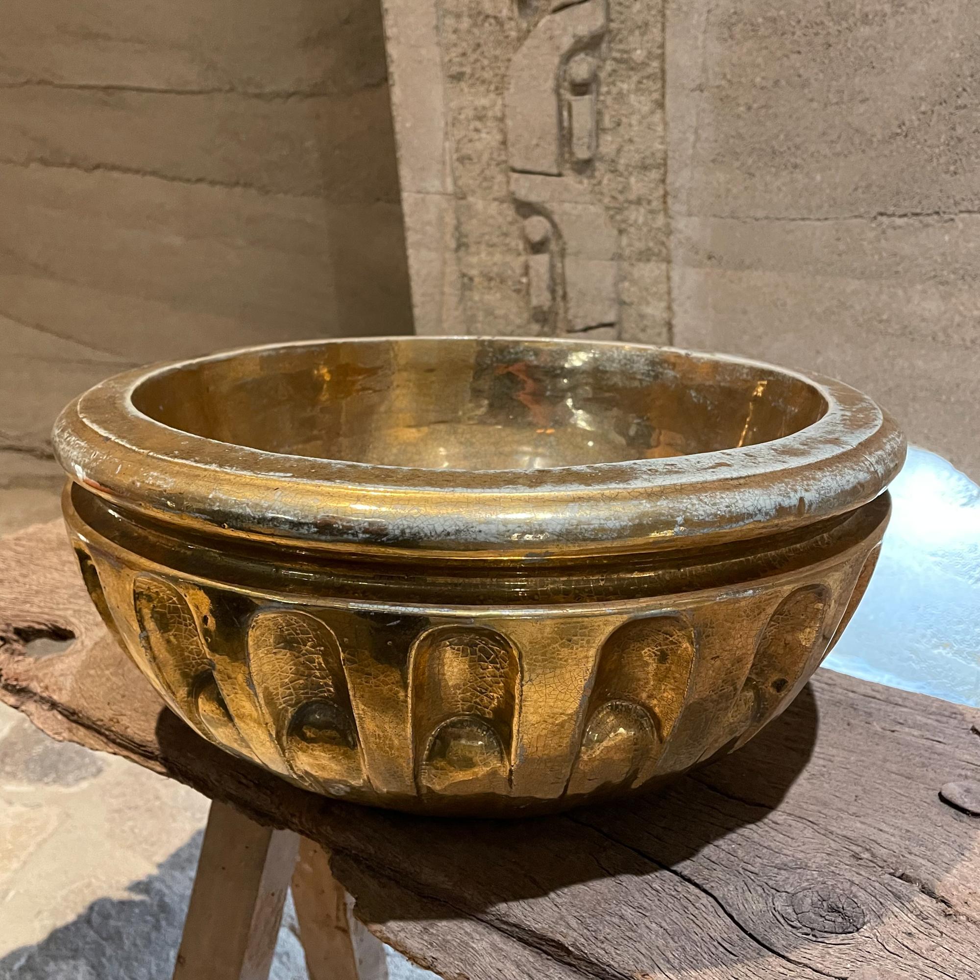 1960s Italian Gold Decorative Bowl Ceramic Pottery Style Aldo Londi by Bitossi 3