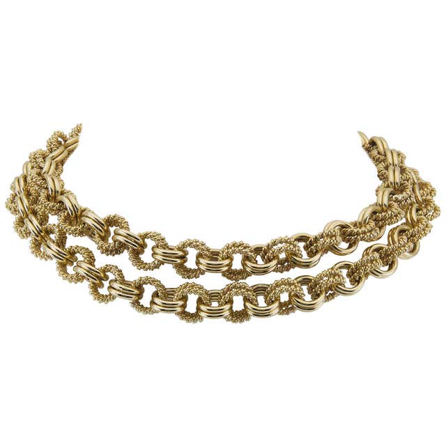 TIFFANY and CO Woven Braided Yellow Gold Necklace at 1stdibs