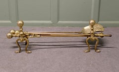Heavy Gothic Fireside Tools on Andiron Rests This is a long handled set