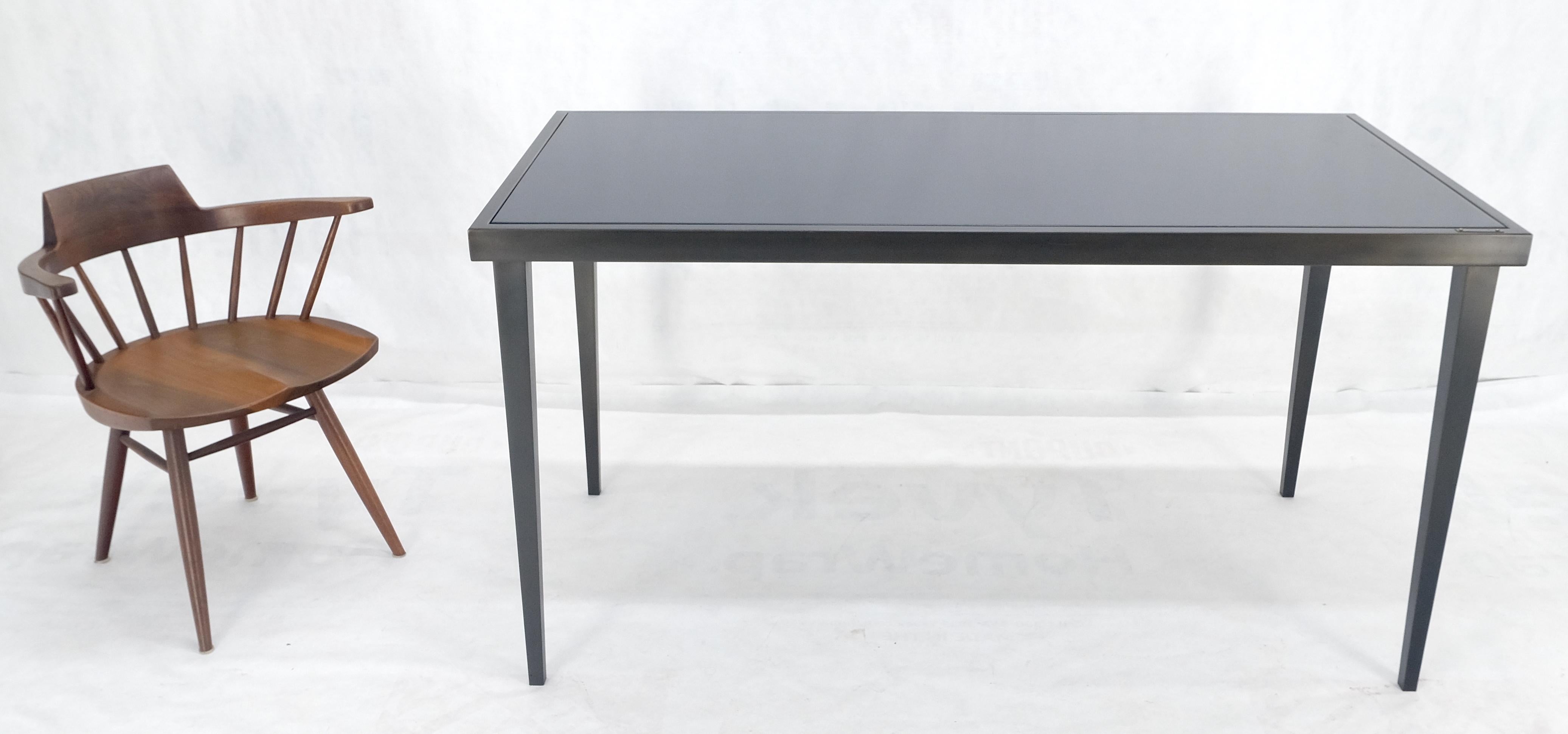 Tavolo da biblioteca con piano in ardesia grigia pesante 30x60 rettangolo con base in finitura bronzo MINT in vendita 9