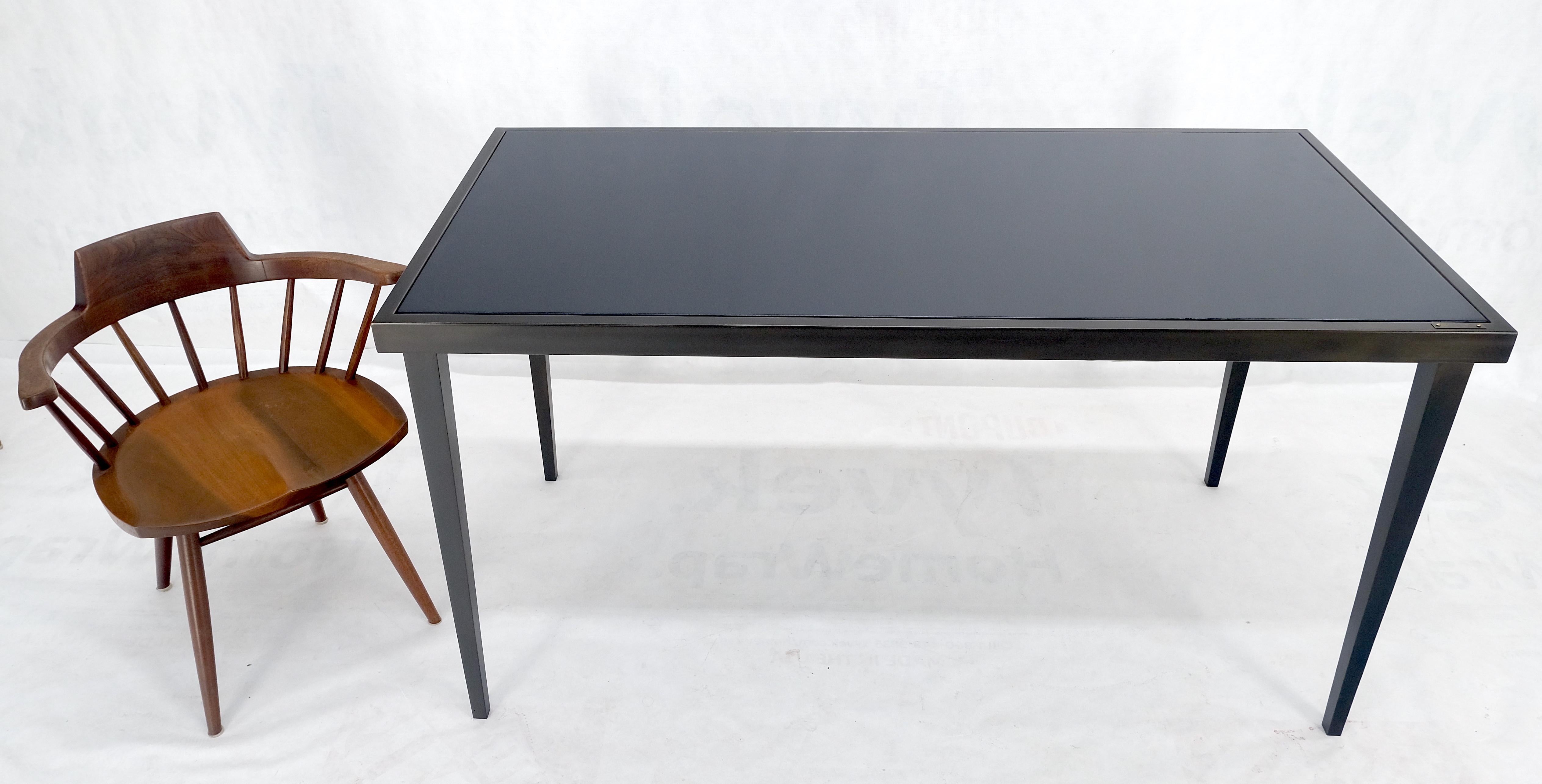 Tavolo da biblioteca con piano in ardesia grigia pesante 30x60 rettangolo con base in finitura bronzo MINT in vendita 11
