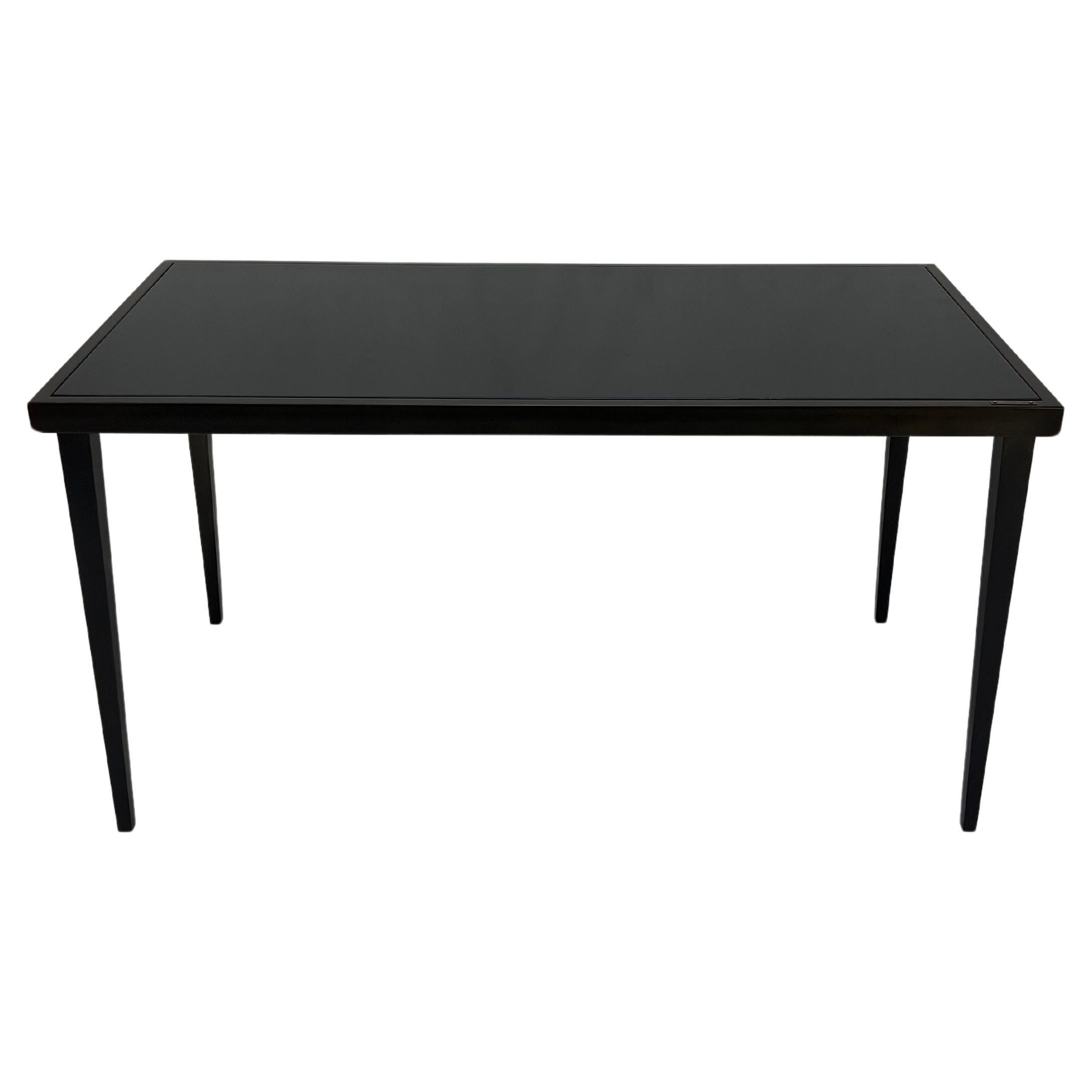 Mid-Century moderno Tavolo da biblioteca con piano in ardesia grigia pesante 30x60 rettangolo con base in finitura bronzo MINT in vendita