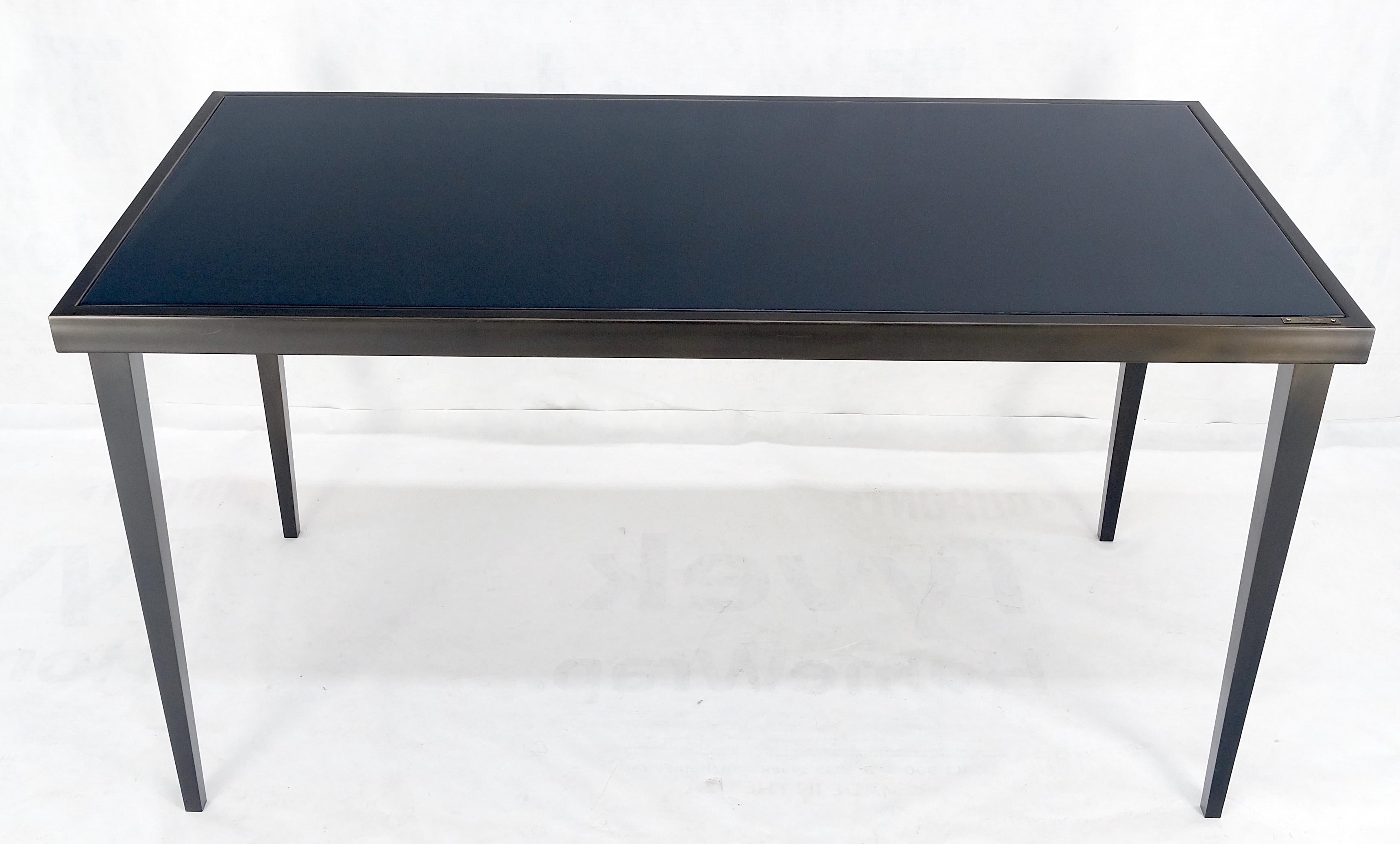 XX secolo Tavolo da biblioteca con piano in ardesia grigia pesante 30x60 rettangolo con base in finitura bronzo MINT in vendita
