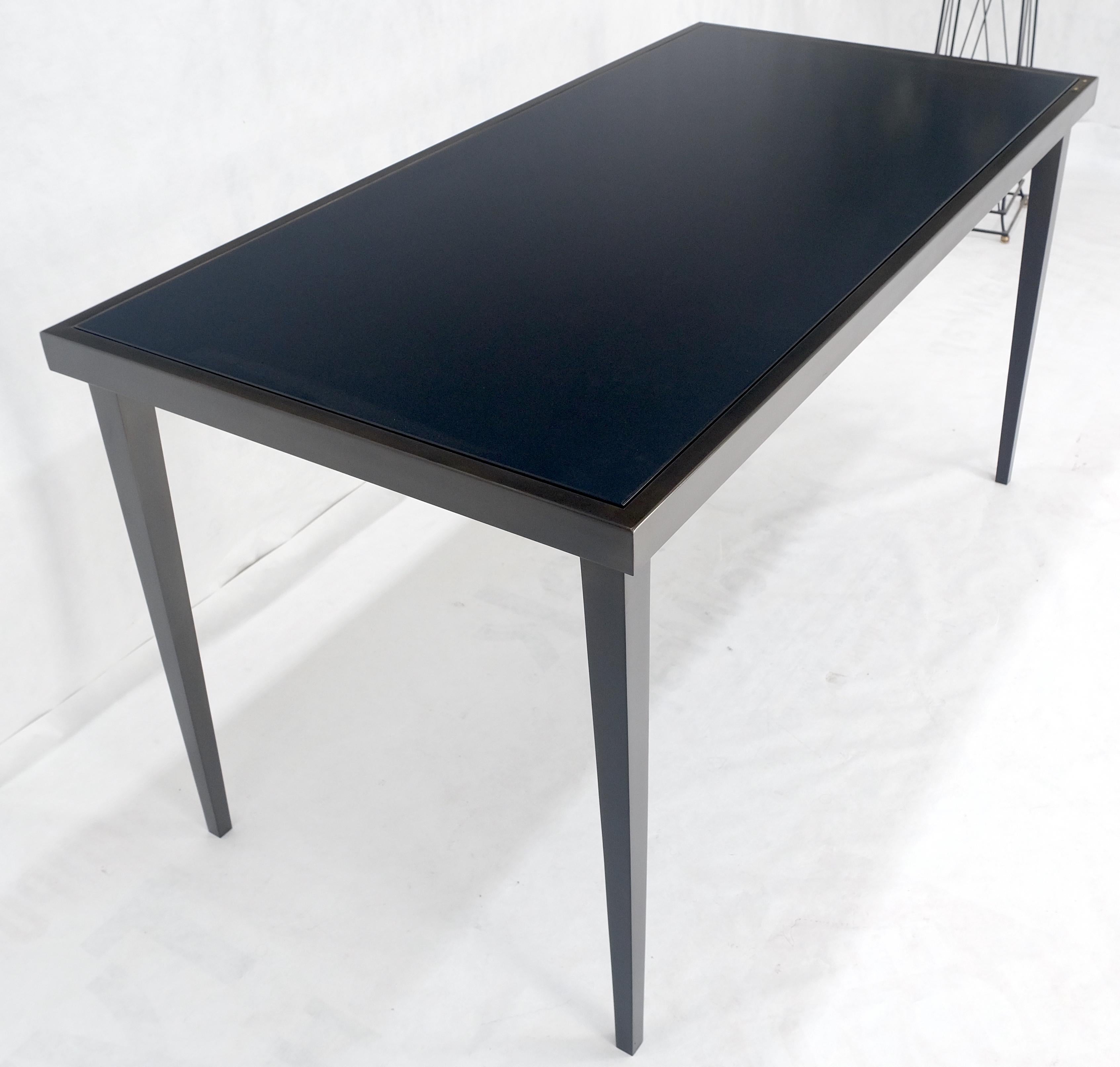 Ottone Tavolo da biblioteca con piano in ardesia grigia pesante 30x60 rettangolo con base in finitura bronzo MINT in vendita