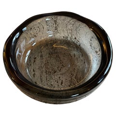 Vintage Heavy handblown glass bowl c.1970s 