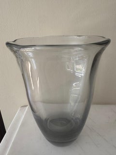 Heavy handblown glass vase