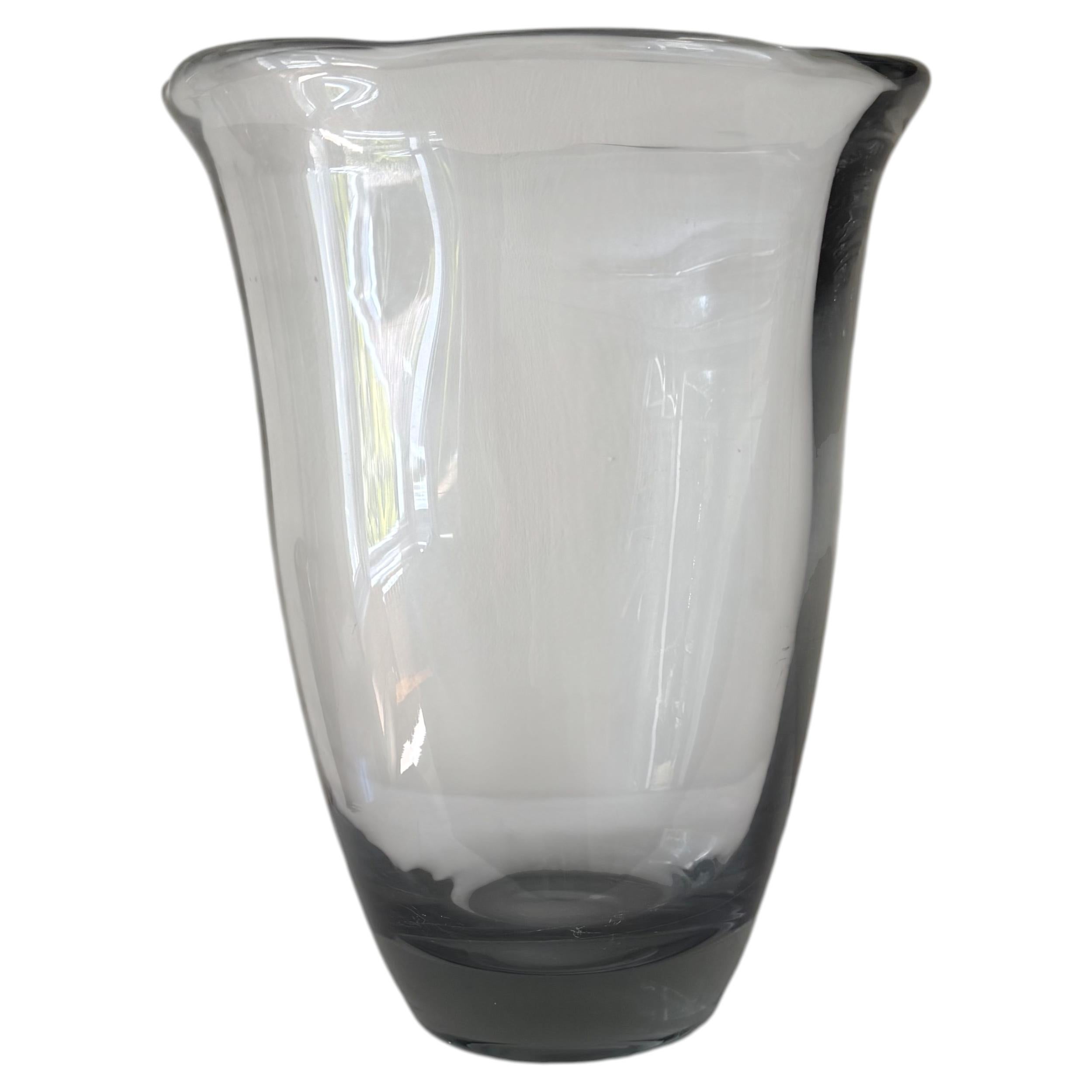 Heavy handblown glass vase