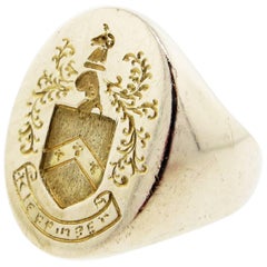 Vintage Heavy Handsome 14 Karat Signet Ring