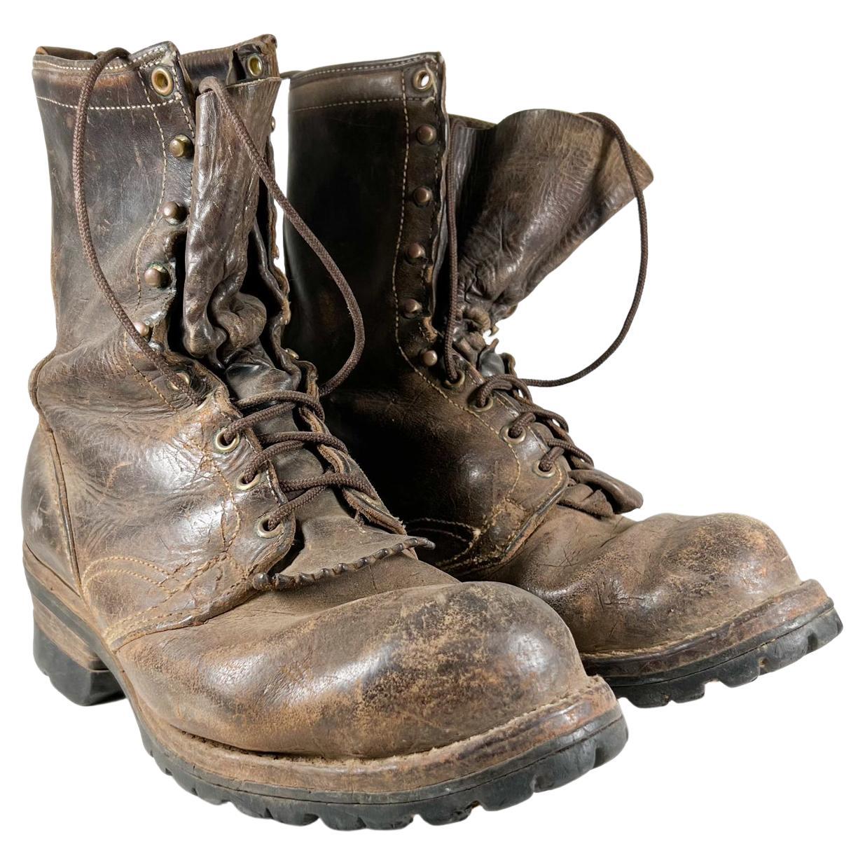 Vintage Pair of Brown Leather Ladies Lace Up Riding Boots at 1stDibs