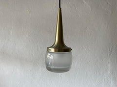 Heavy Ice Glass Pendant Lamp by Staff, 1960s, Germany