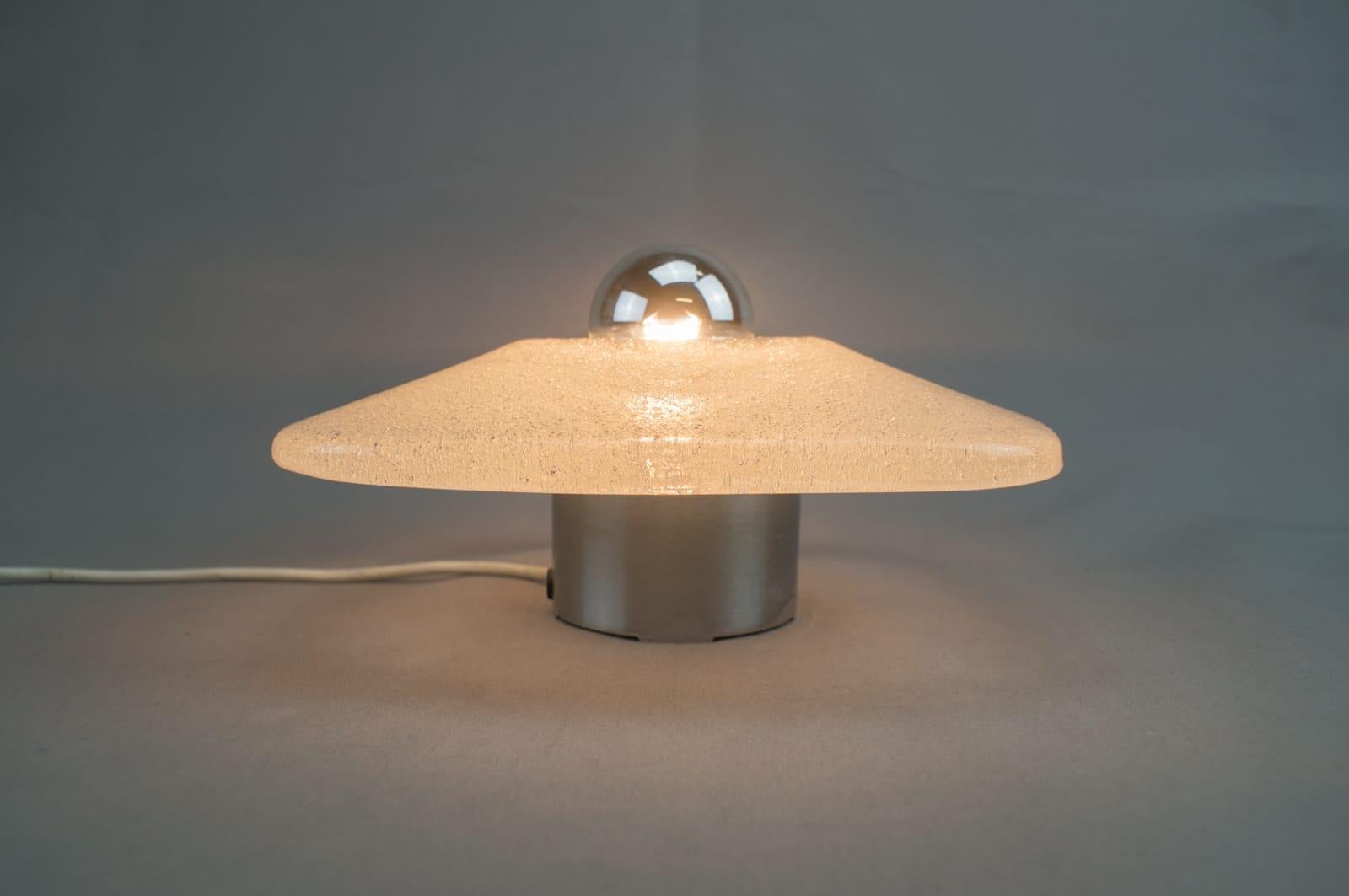 Heavy Ice Glass Wall or Ceiling Light by Peill & Putzler, Germany, 1960s (Mitte des 20. Jahrhunderts)