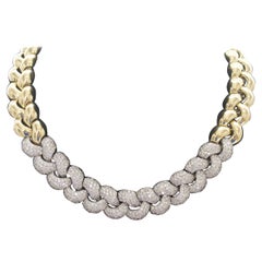 Collier d'importance en or jaune 18 carats avec diamants 28,75 carats poids total