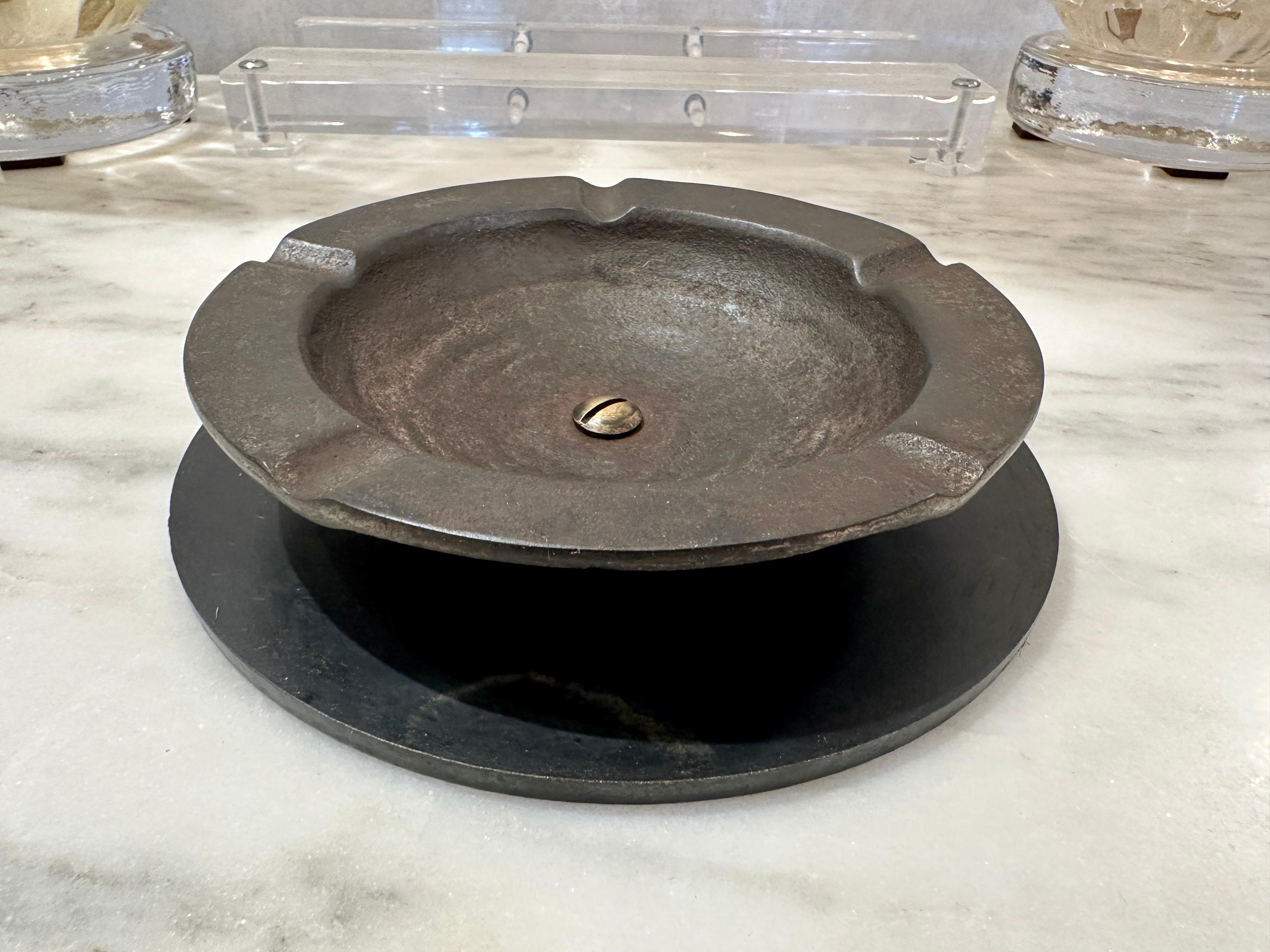 Heavy Industrial French Iron Cigar Ash Tray In Good Condition For Sale In East Hampton, NY