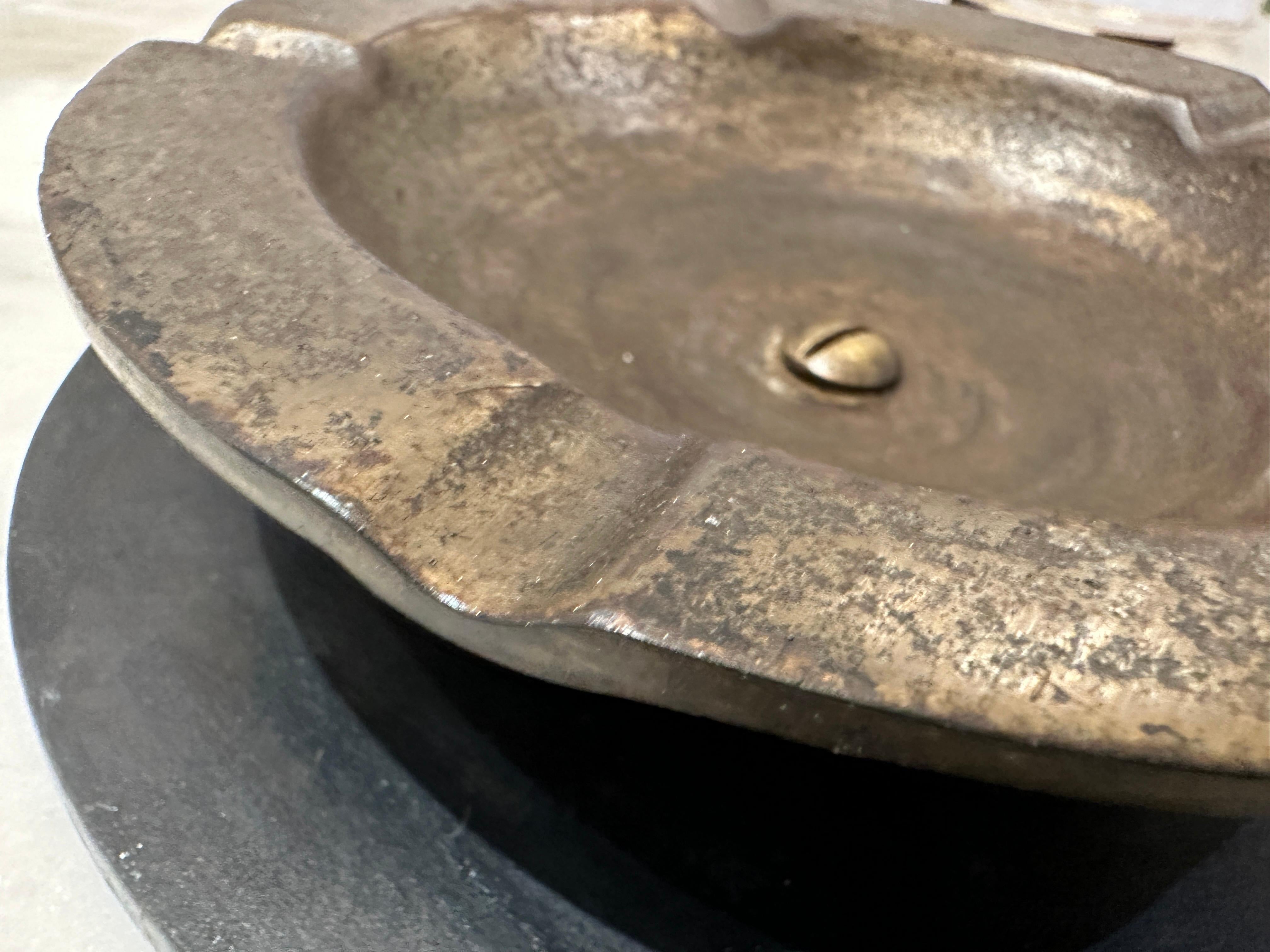 Mid-20th Century Heavy Industrial French Iron Cigar Ash Tray For Sale