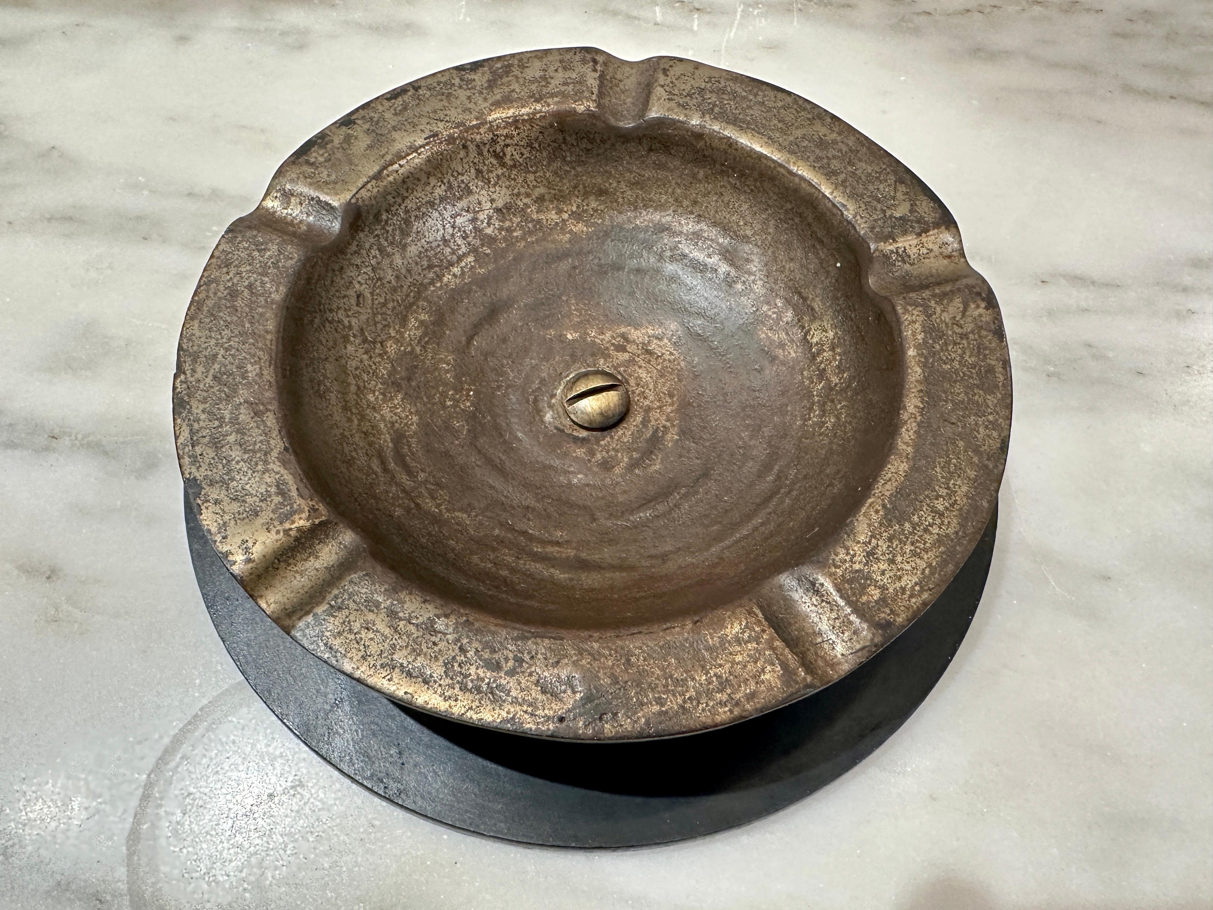 Heavy Industrial French Iron Cigar Ash Tray For Sale 1