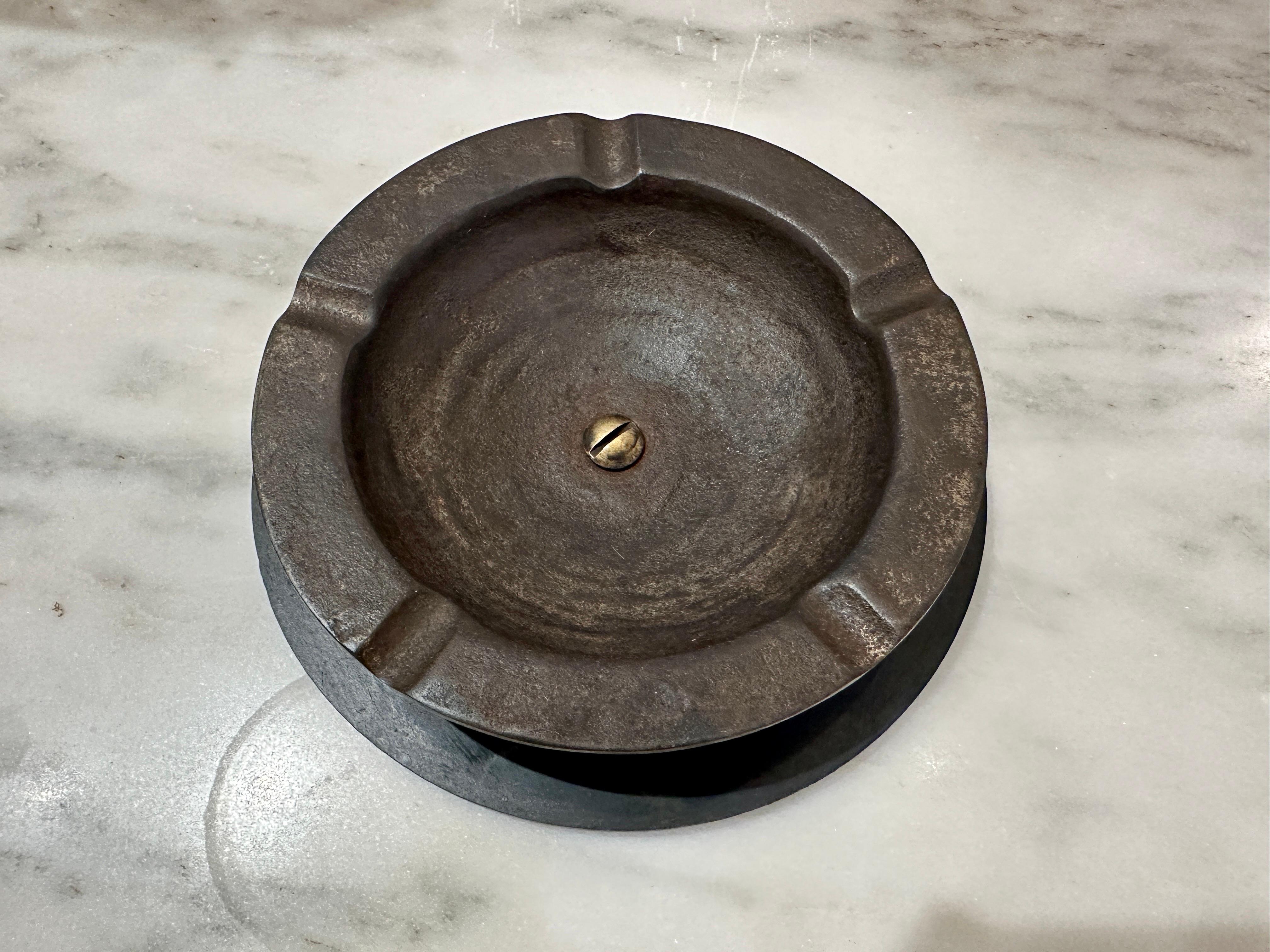 Heavy Industrial French Iron Cigar Ash Tray For Sale 2
