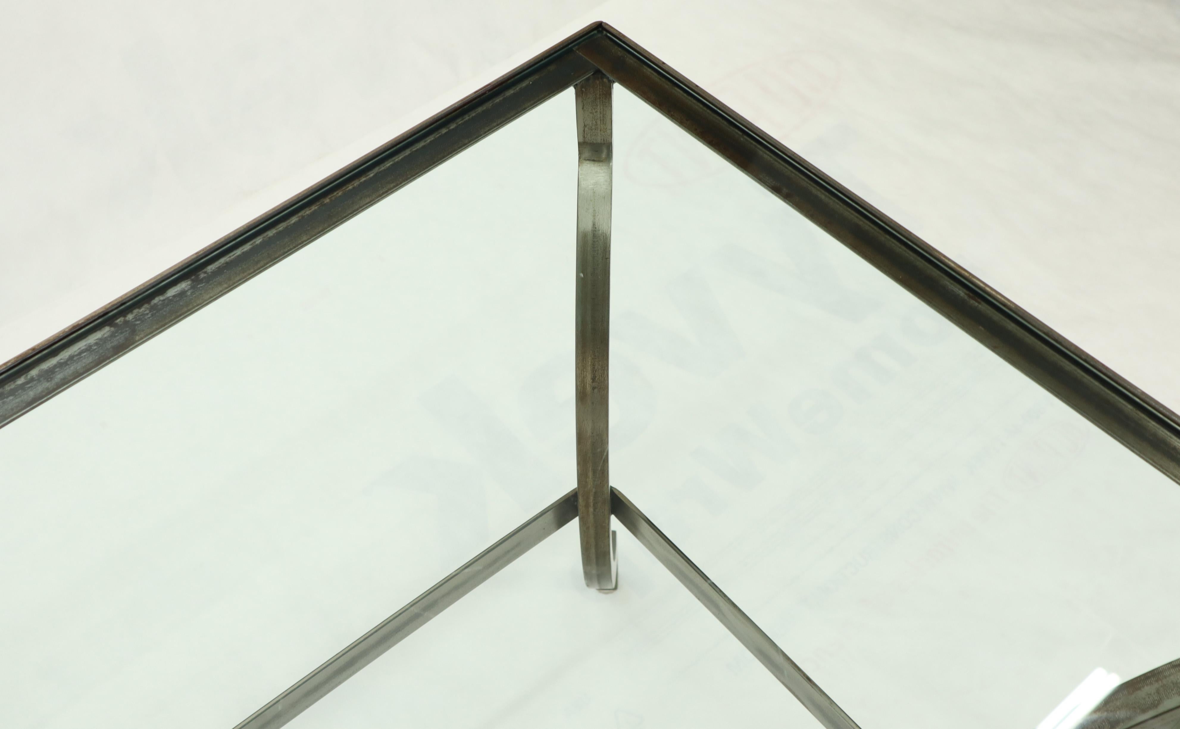 iron glass console table