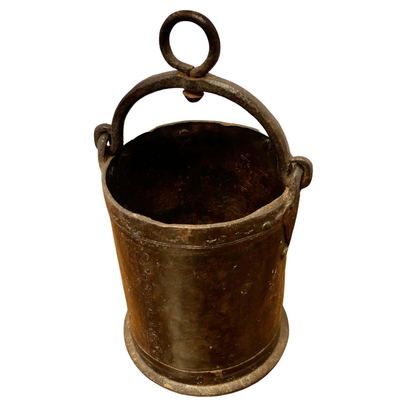 Shell Iron Bucket Heavy Iron Bucket This Is a Lovely Small Bucket For Sale at 1stDibs