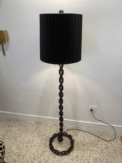 Heavy Iron Chain Links Floor Lamp in the Style of Franz West
