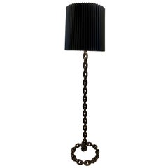 Heavy Iron Chain Links Floor Lamp in the Style of Franz West