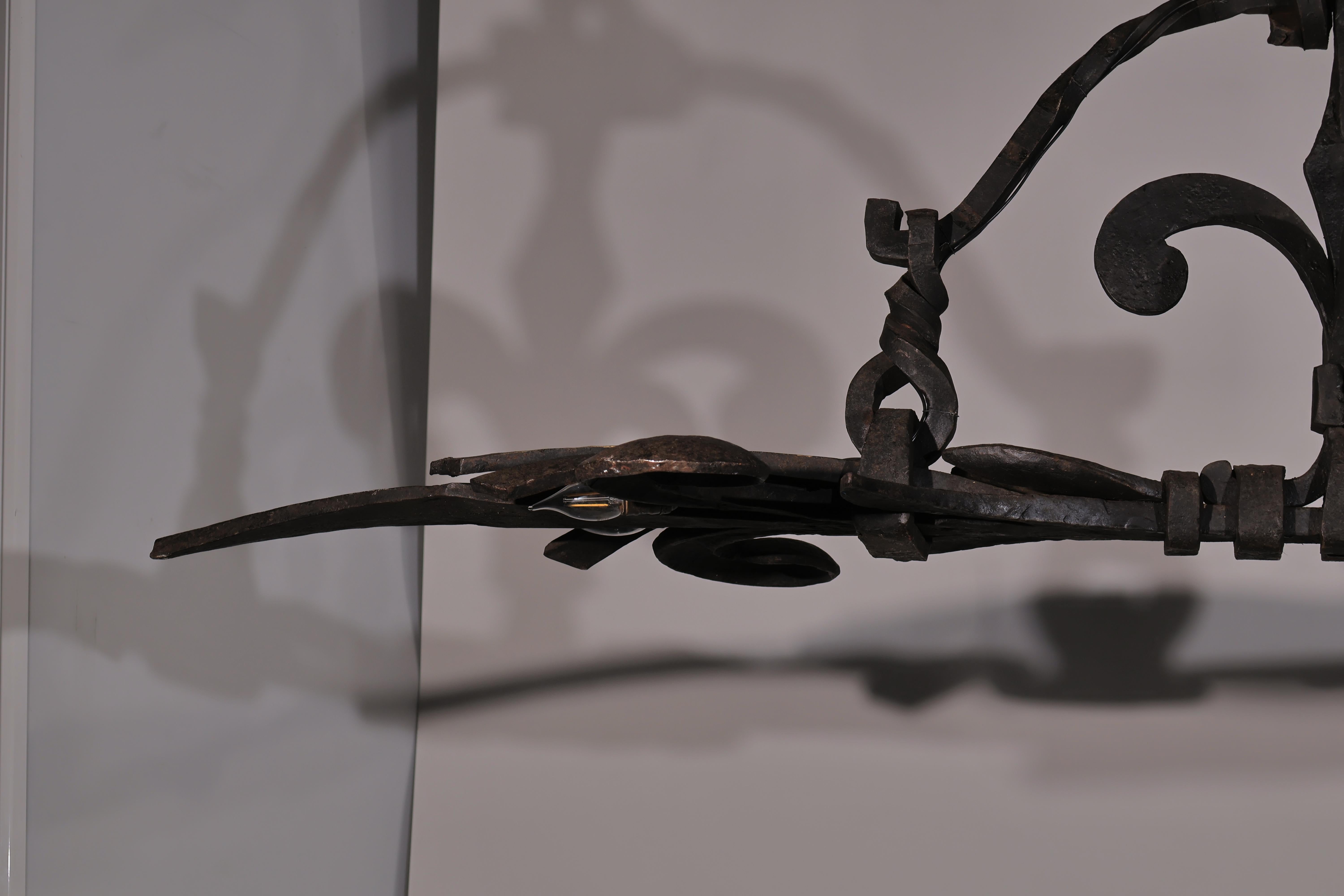 Heavy Iron Island Chandelier For Sale 3