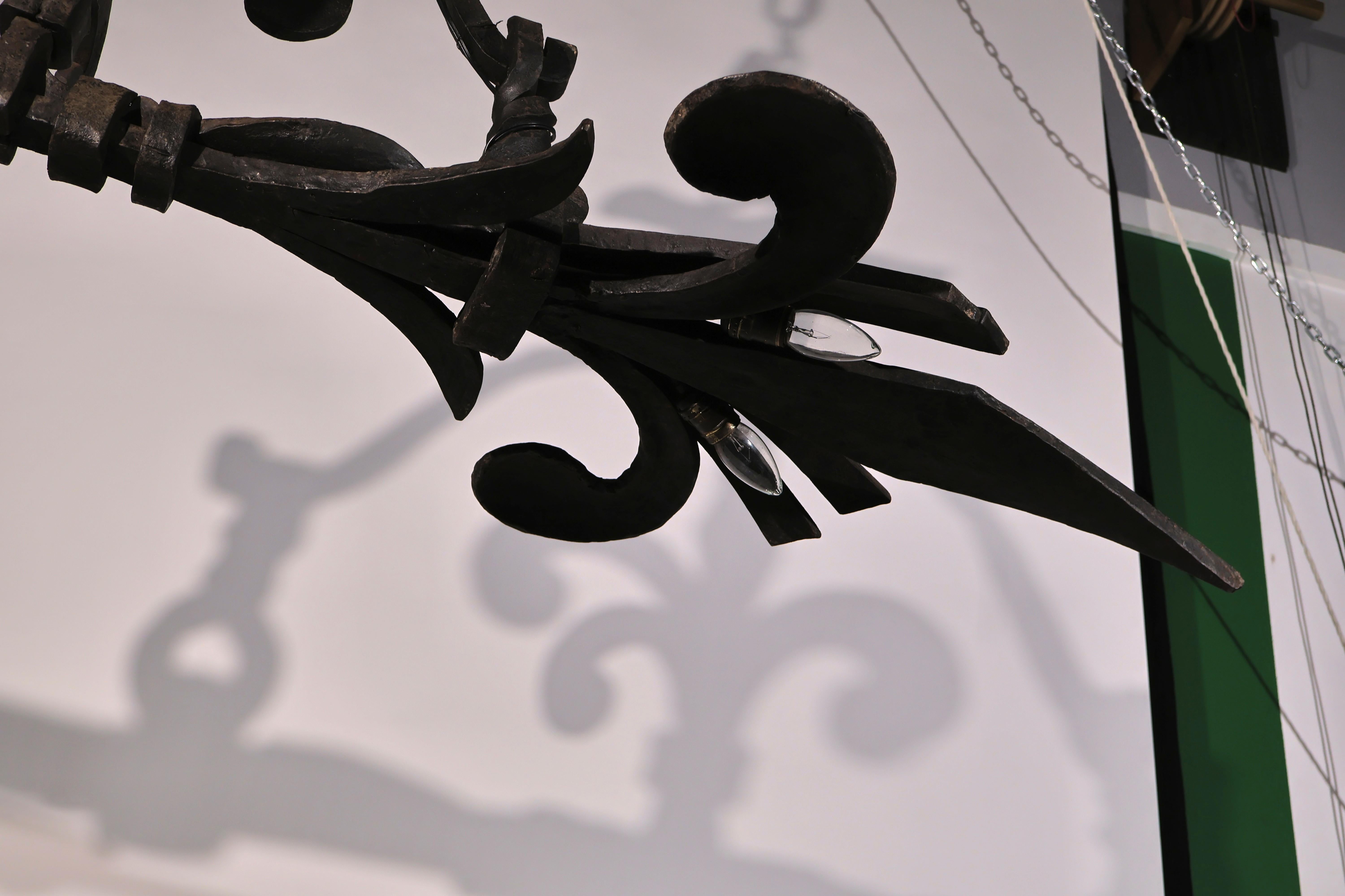 Heavy Iron Island Chandelier For Sale 4