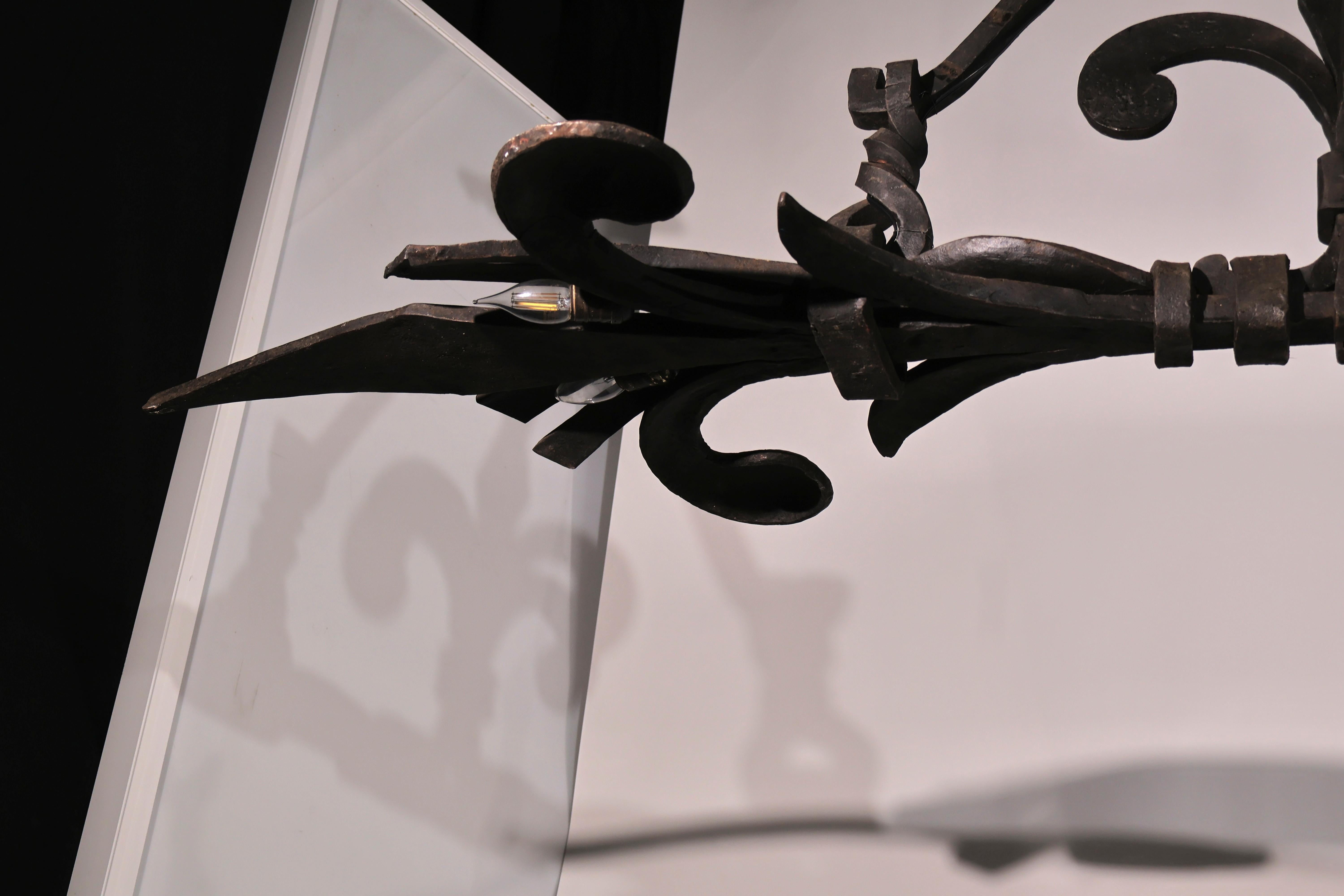 Heavy Iron Island Chandelier For Sale 5