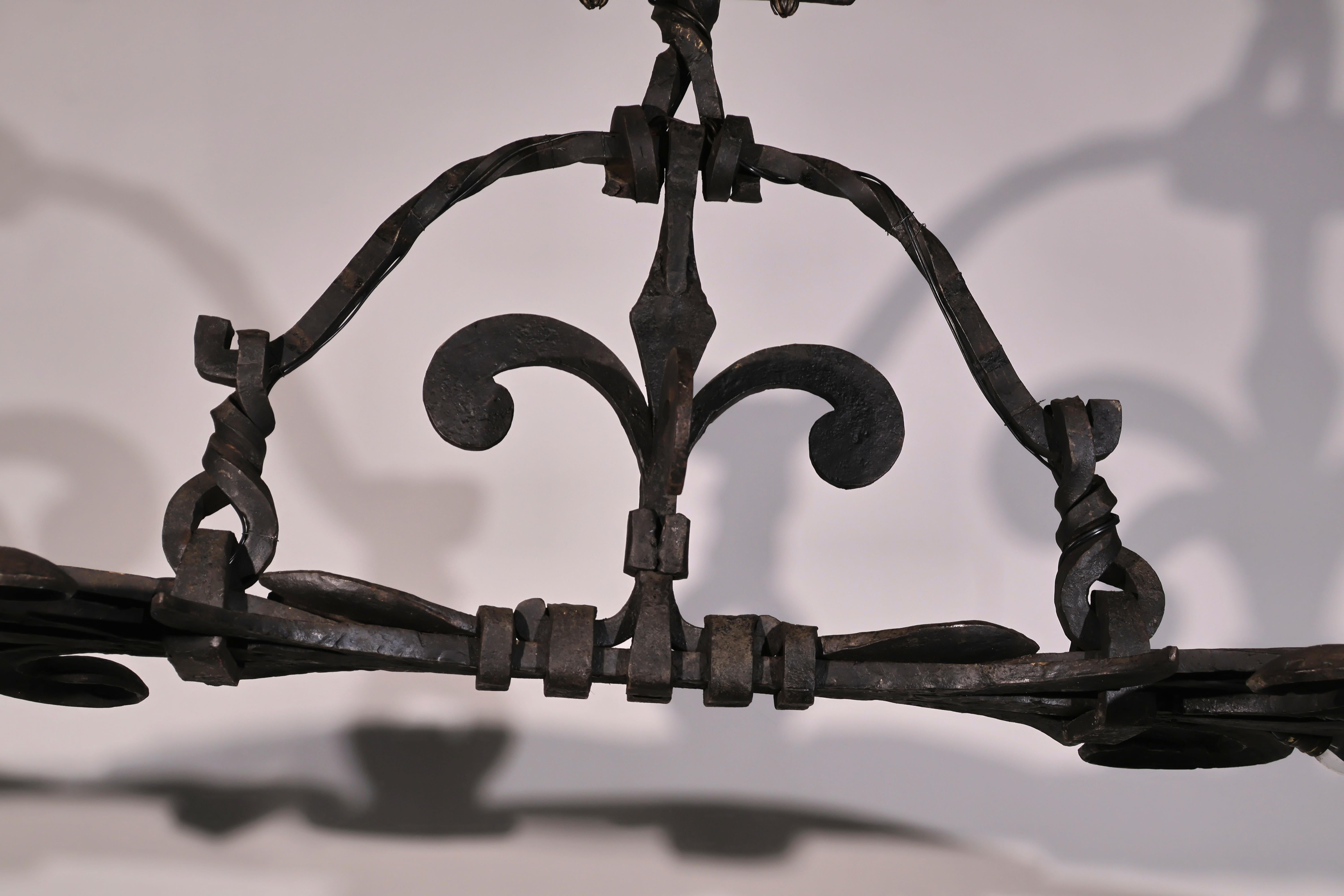 Heavy Iron Island Chandelier For Sale 6