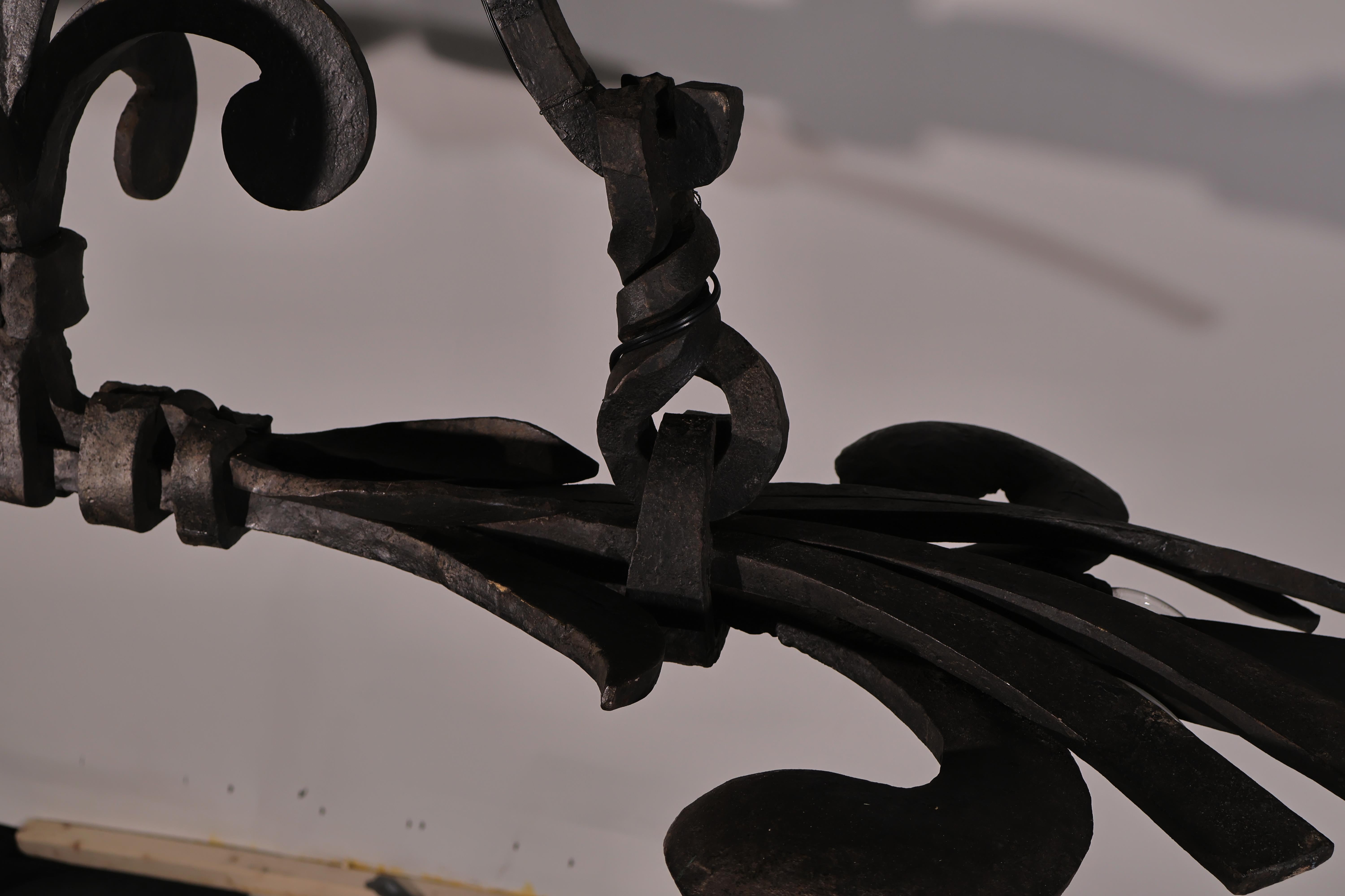 Heavy Iron Island Chandelier For Sale 1