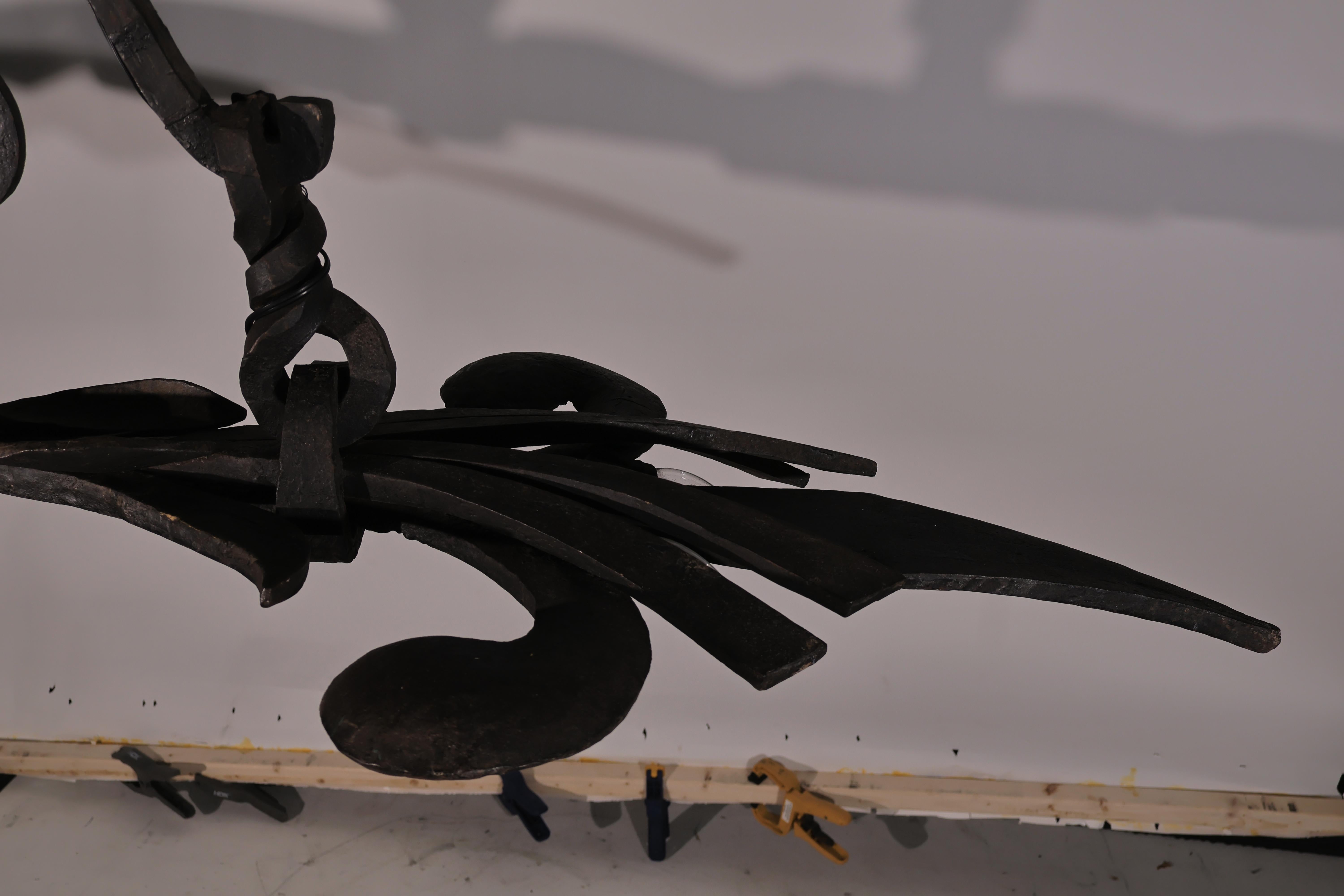 Heavy Iron Island Chandelier For Sale 2