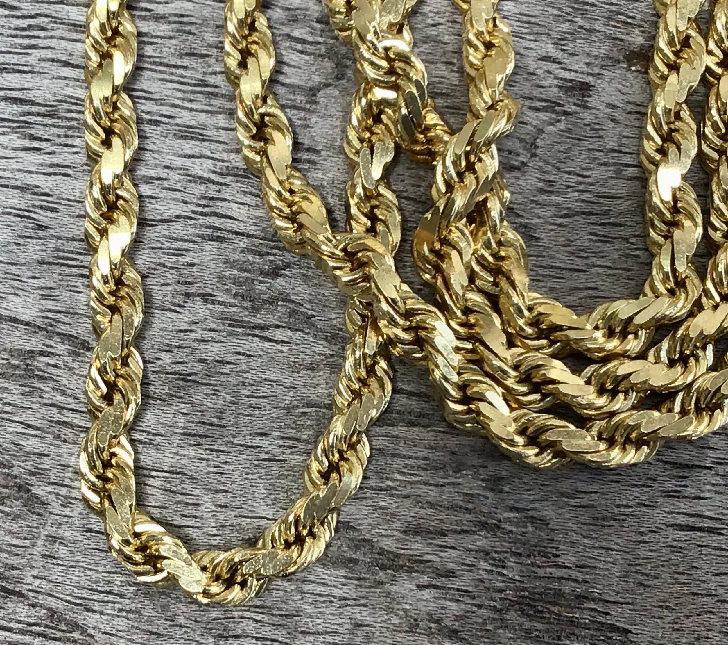 Modern Heavy Italian 14k Yellow Gold Link Chain Necklace For Sale