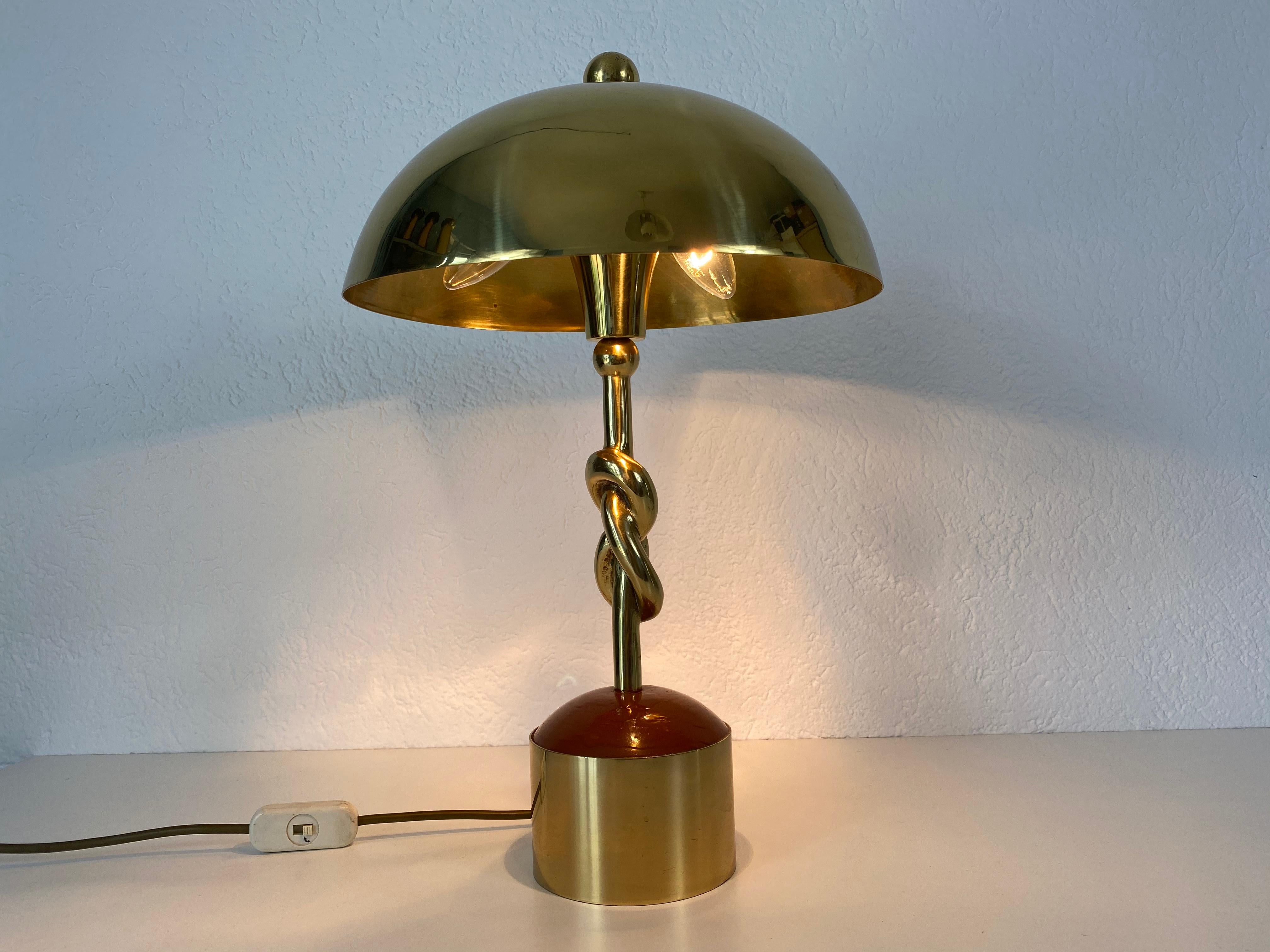 Heavy Italian Midcentury Solid Brass Table Lamp, 1960s, Italy 6