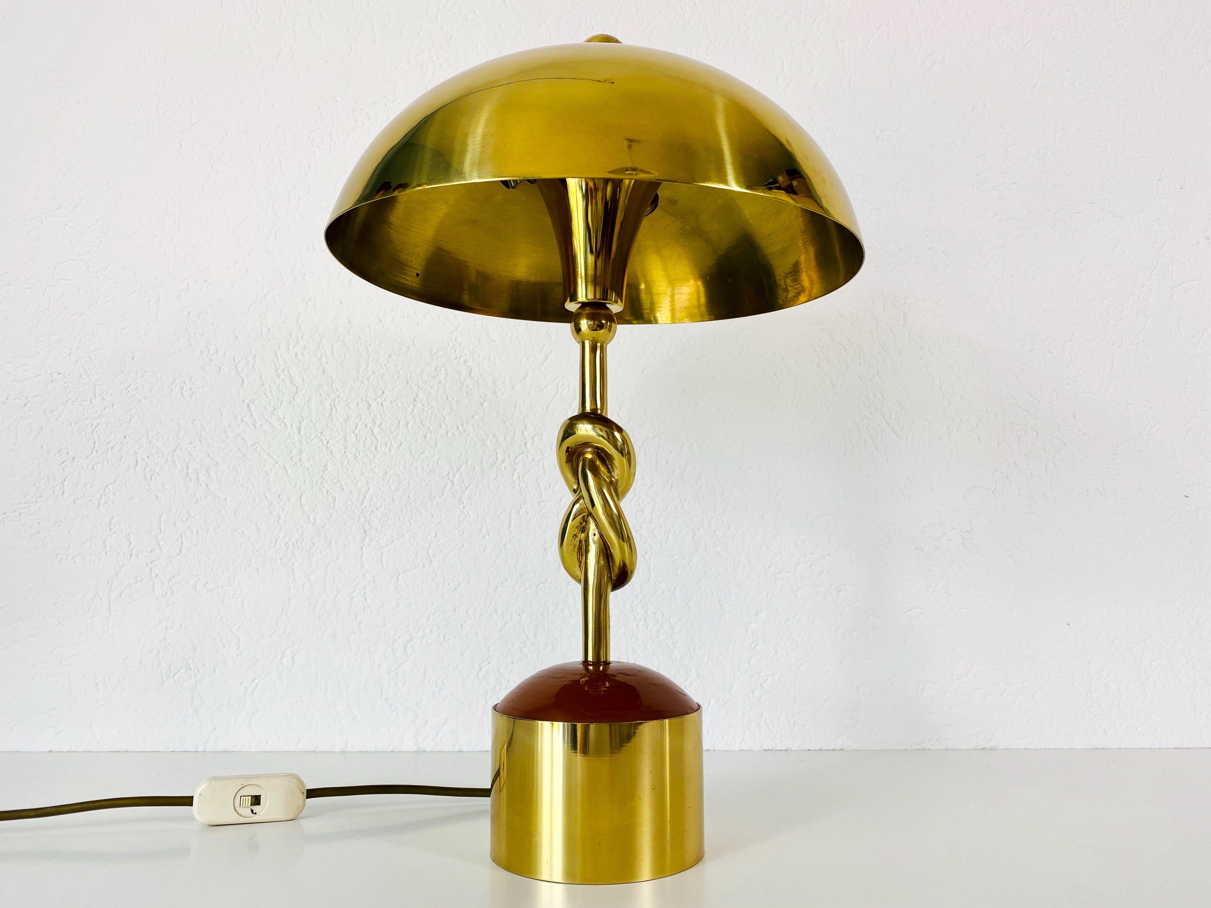 Mid-Century Modern Heavy Italian Midcentury Solid Brass Table Lamp, 1960s, Italy