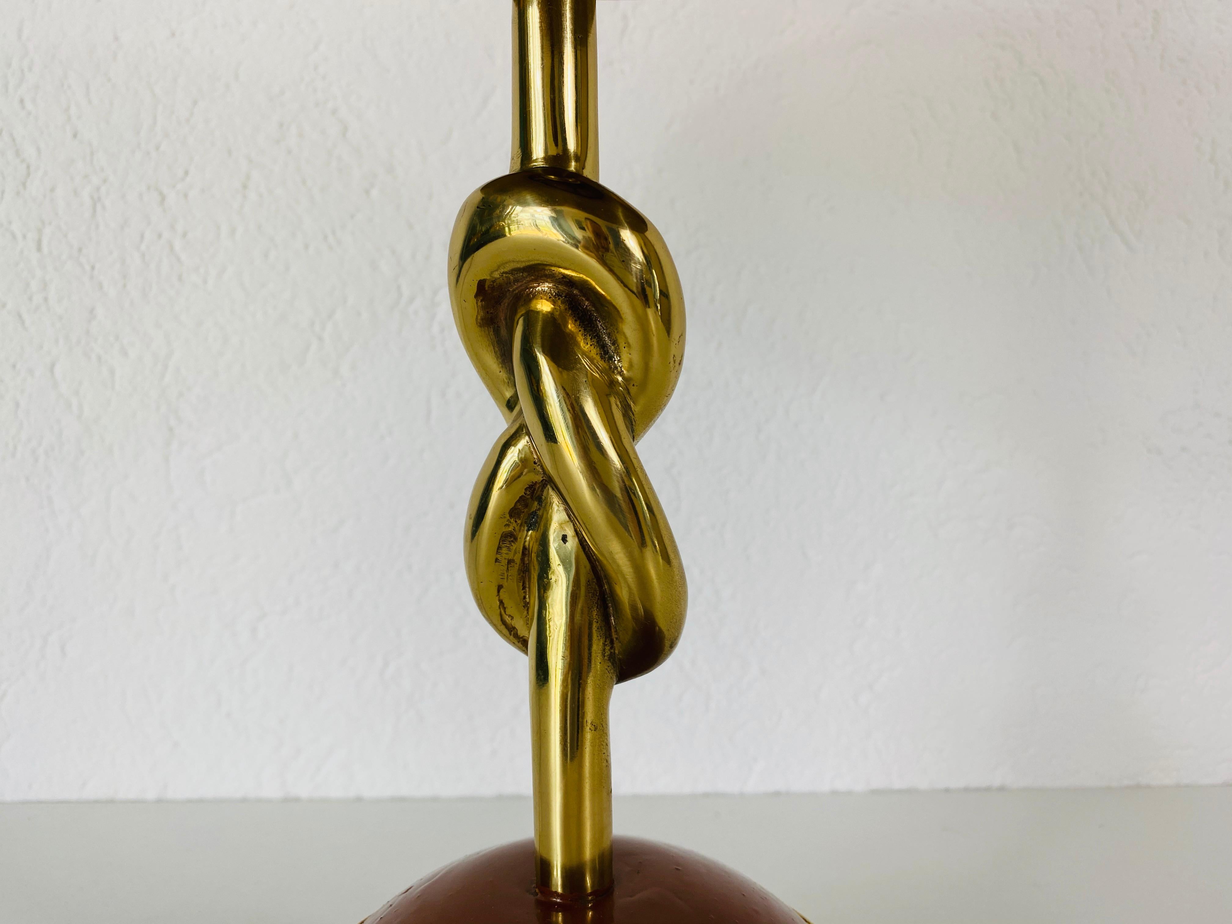 Mid-20th Century Heavy Italian Midcentury Solid Brass Table Lamp, 1960s, Italy