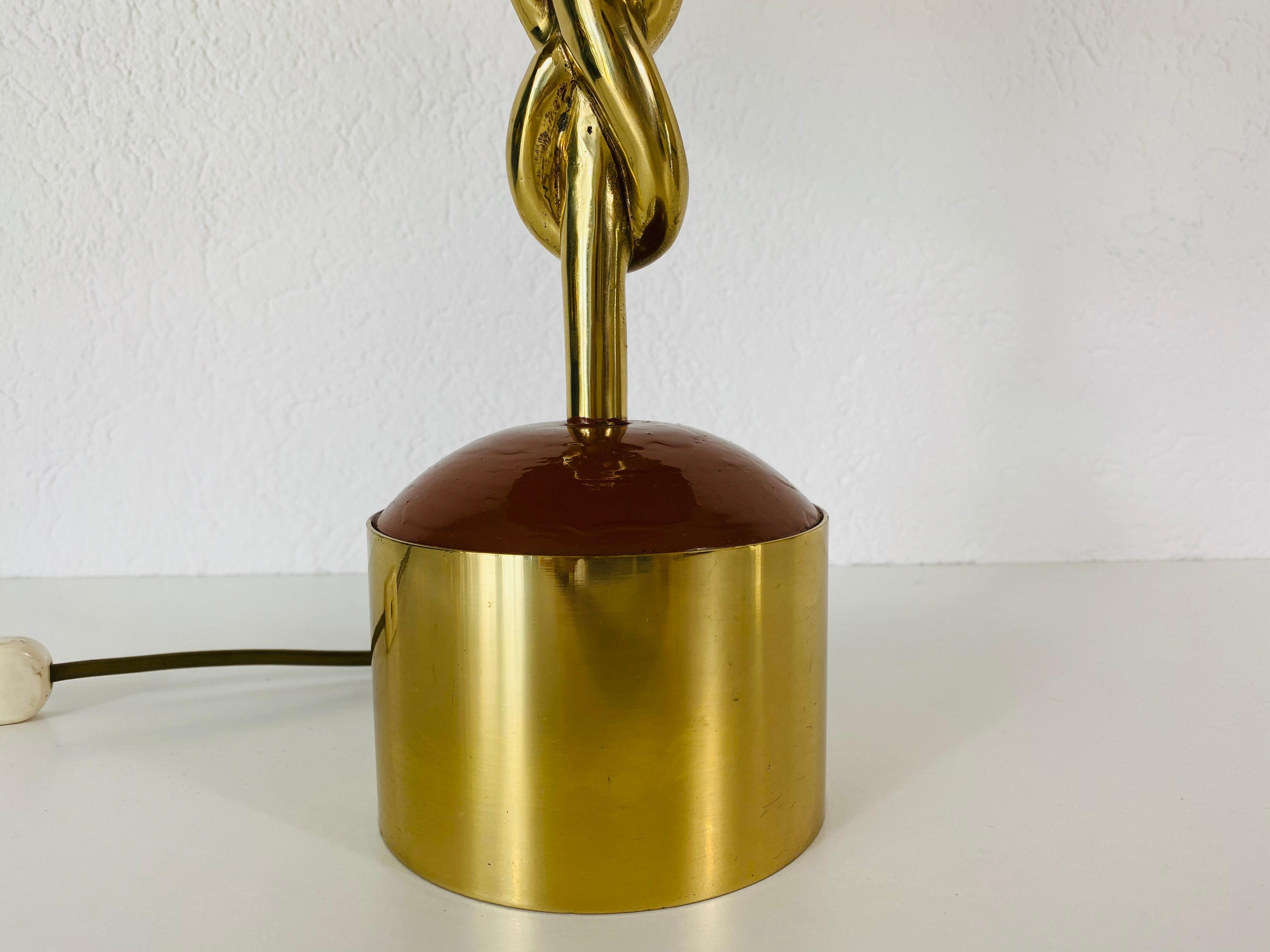Heavy Italian Midcentury Solid Brass Table Lamp, 1960s, Italy 1