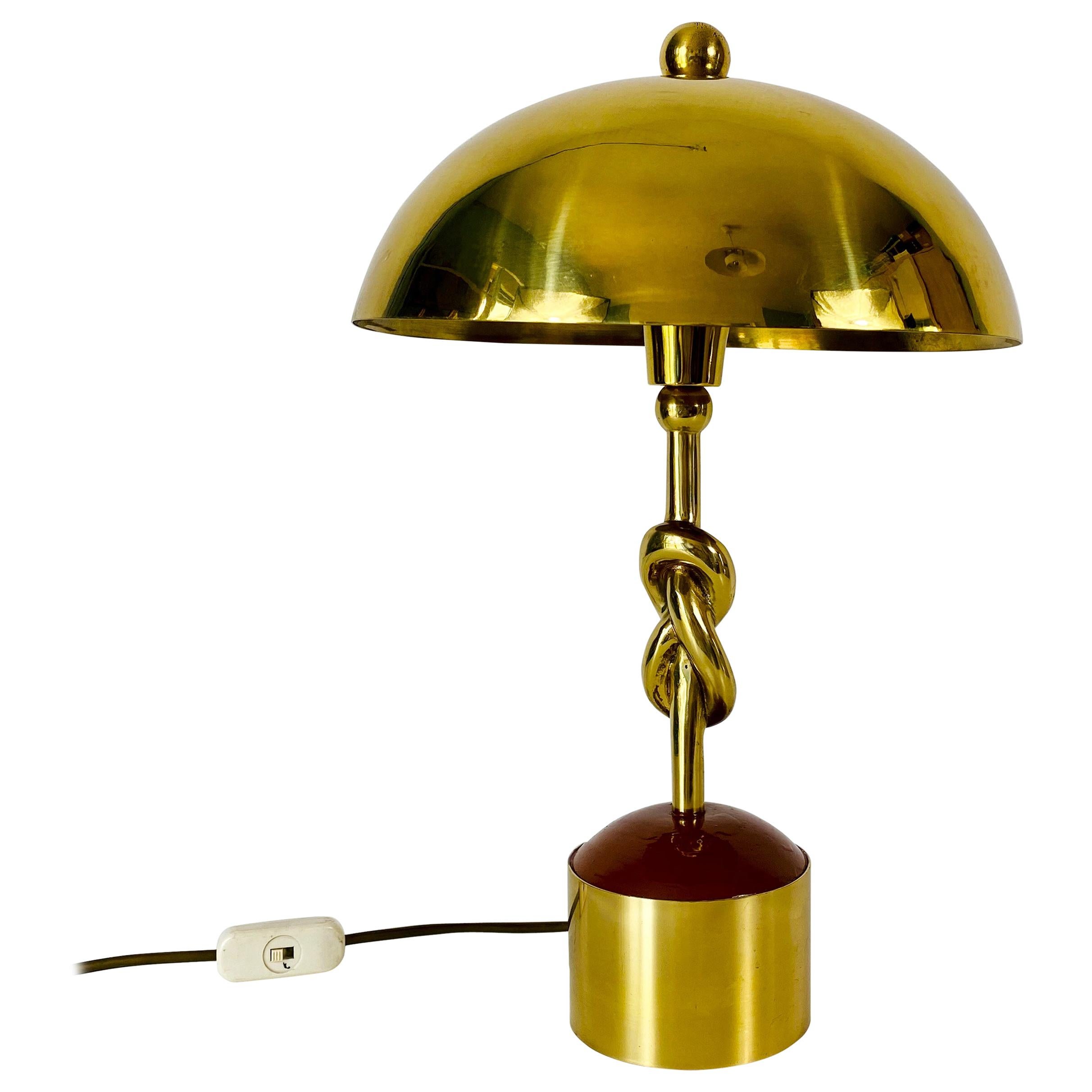 Heavy Italian Midcentury Solid Brass Table Lamp, 1960s, Italy