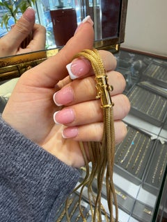 Heavy Italian Multi Strand Mesh Necklace Solid 18K Yellow Gold Woven Necklace