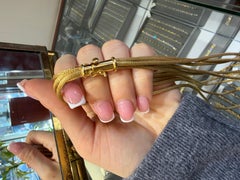 Heavy Italian Multi Strand Mesh Necklace Solid 18K Yellow Gold Woven Necklace