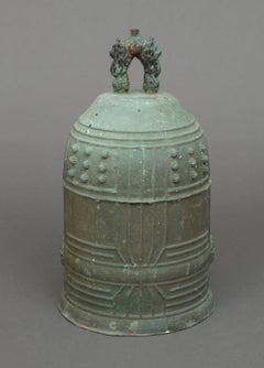 Heavy, Japanese bronze temple bell 梵鐘 (bonshô) of traditional shape
