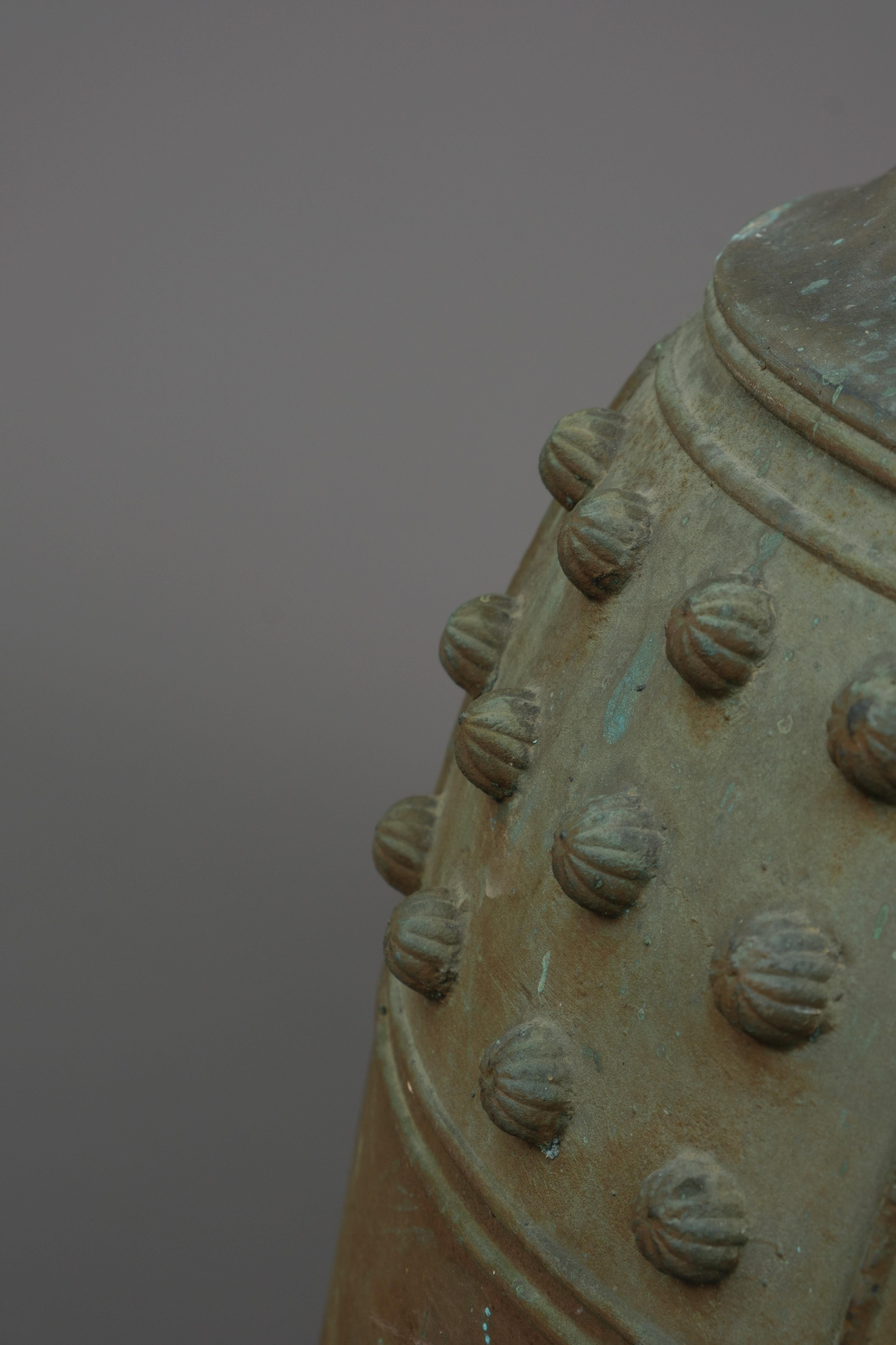 Bronze Heavy, Japanese bronze temple bell 梵鐘 (bonshô) of traditional shape For Sale