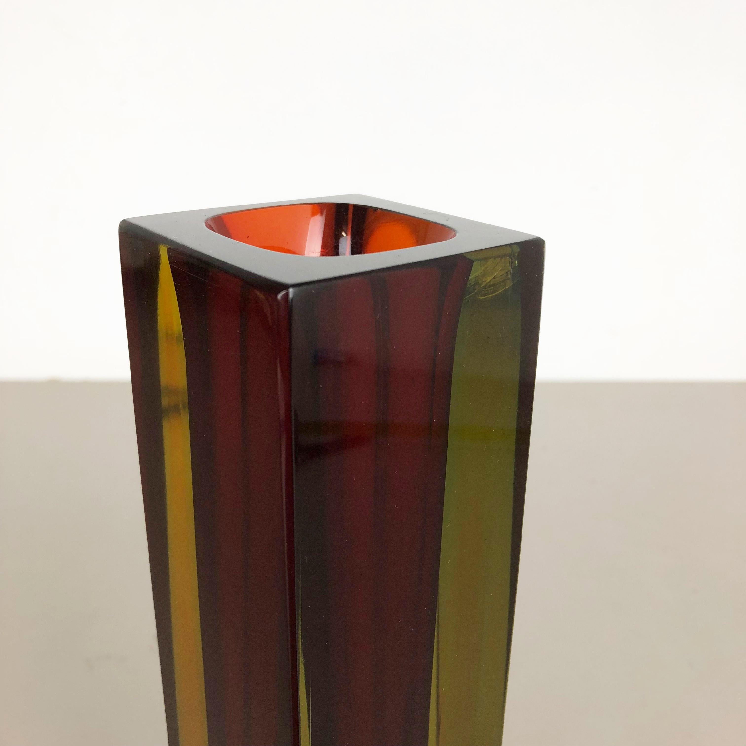 Schwere große Sommerso-Vase aus Muranoglas, entworfen von Flavio Poli, Italien, 1970er Jahre 4