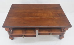 Heavy Large 30x54 Spanish Colonial Solid Mahogany Italian Coffee Table w/ Drawer