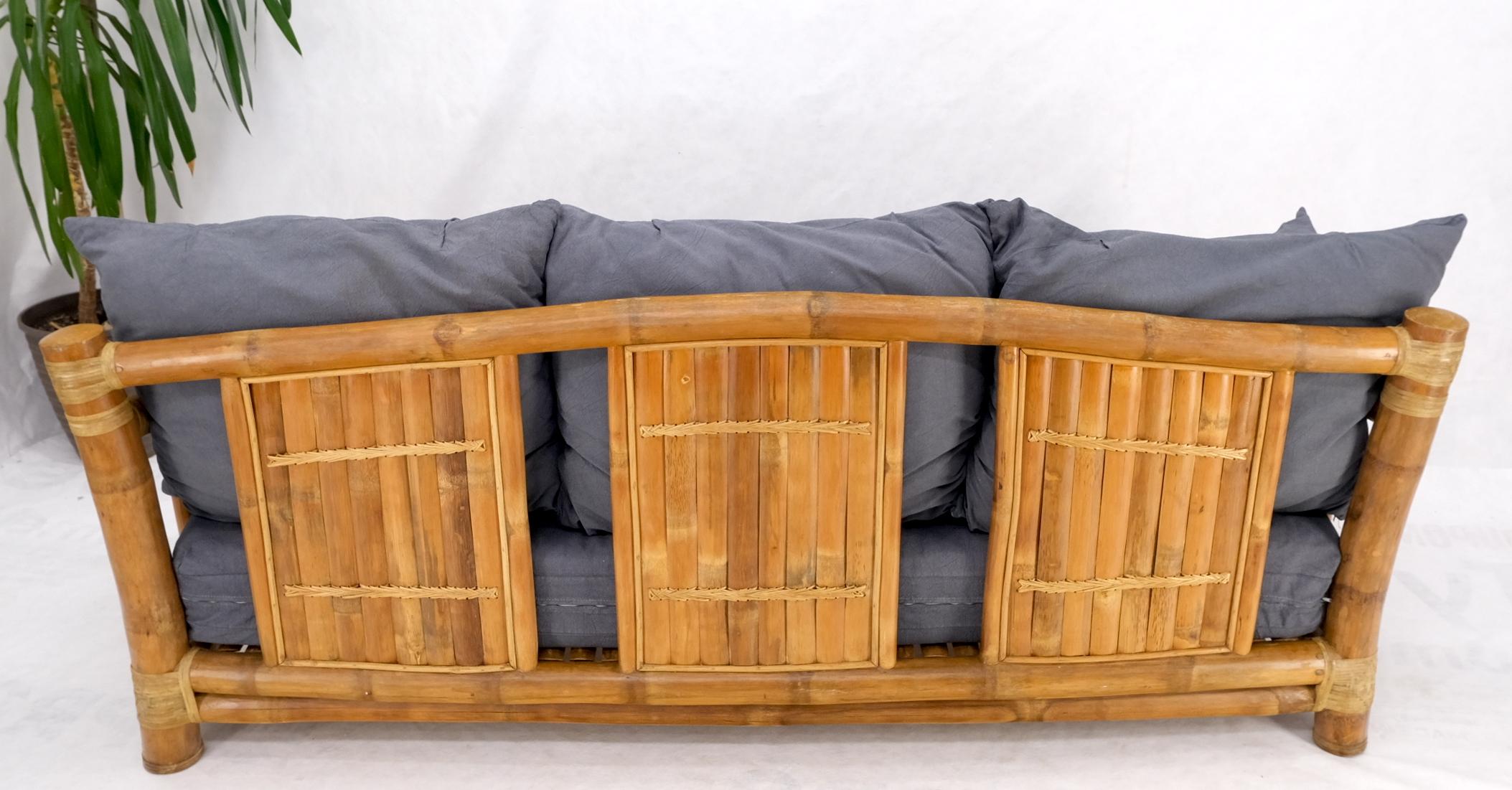 Heavy Large Diameter Bamboo Frame Mid-Century Modern Sofa  For Sale 5