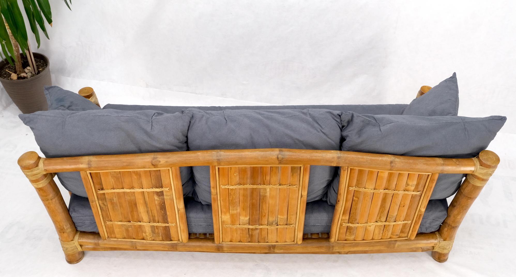 Heavy Large Diameter Bamboo Frame Mid-Century Modern Sofa  For Sale 6