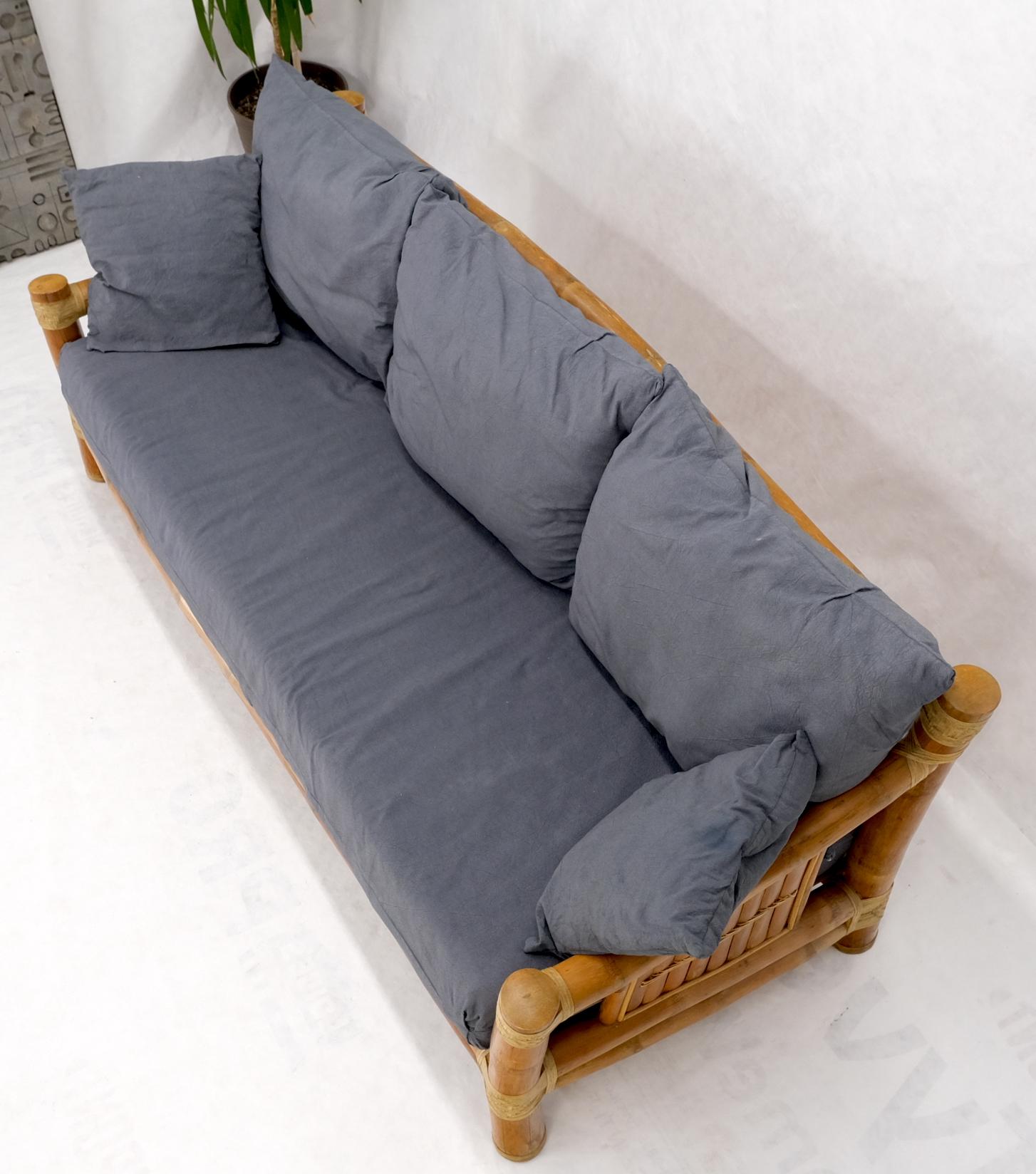 20th Century Heavy Large Diameter Bamboo Frame Mid-Century Modern Sofa