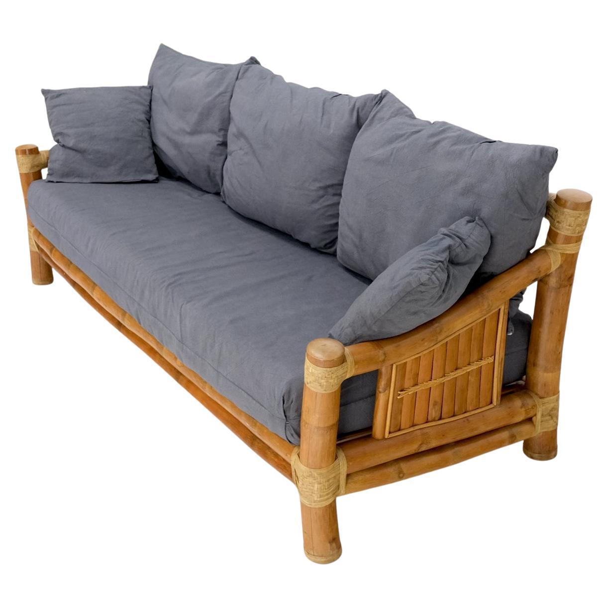 Heavy Large Diameter Bamboo Frame Mid-Century Modern Sofa  For Sale