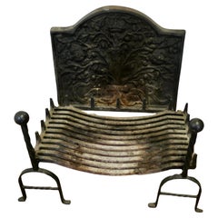 Used Heavy Large Fire Grate with Chimney Back    